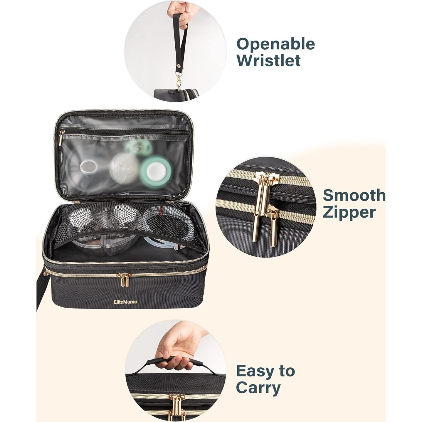 Bolsa de Almacenamiento para Extractor de Leche EliteMama - Negro