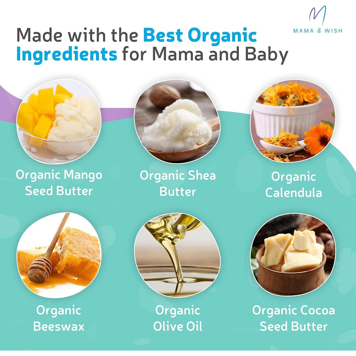 Crema de Pezón Orgánica Mama & Wish 56.7g - Alivio Lactancia