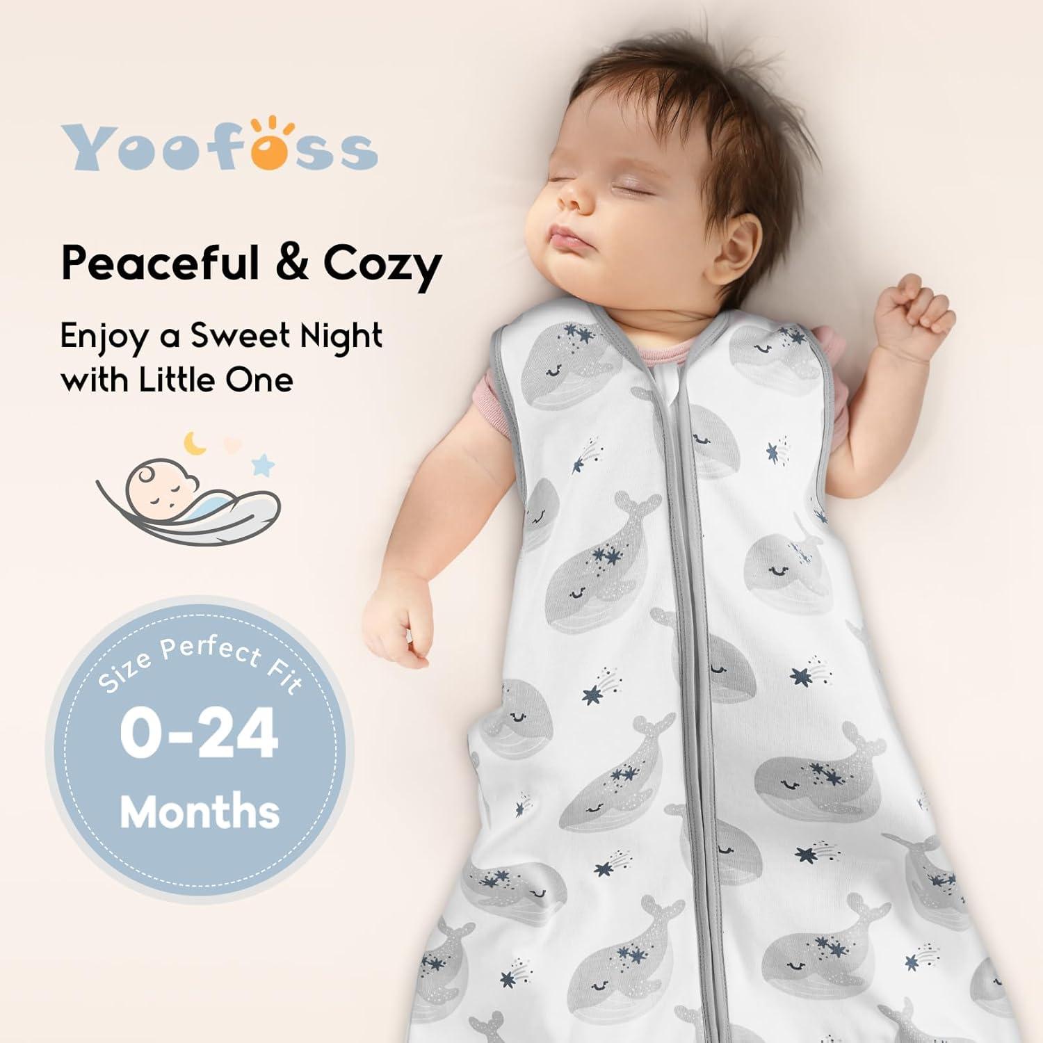 Saco de Sueño para Bebés Yoofoss 0-6 Meses 0.5 Tog Algodón