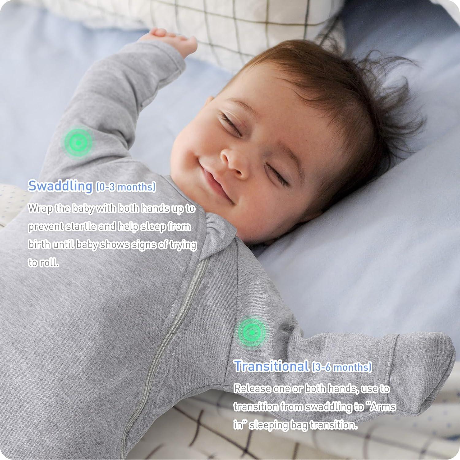 Saco de Envoltura Transicional Knirose Algodón Gris 0-3 Meses