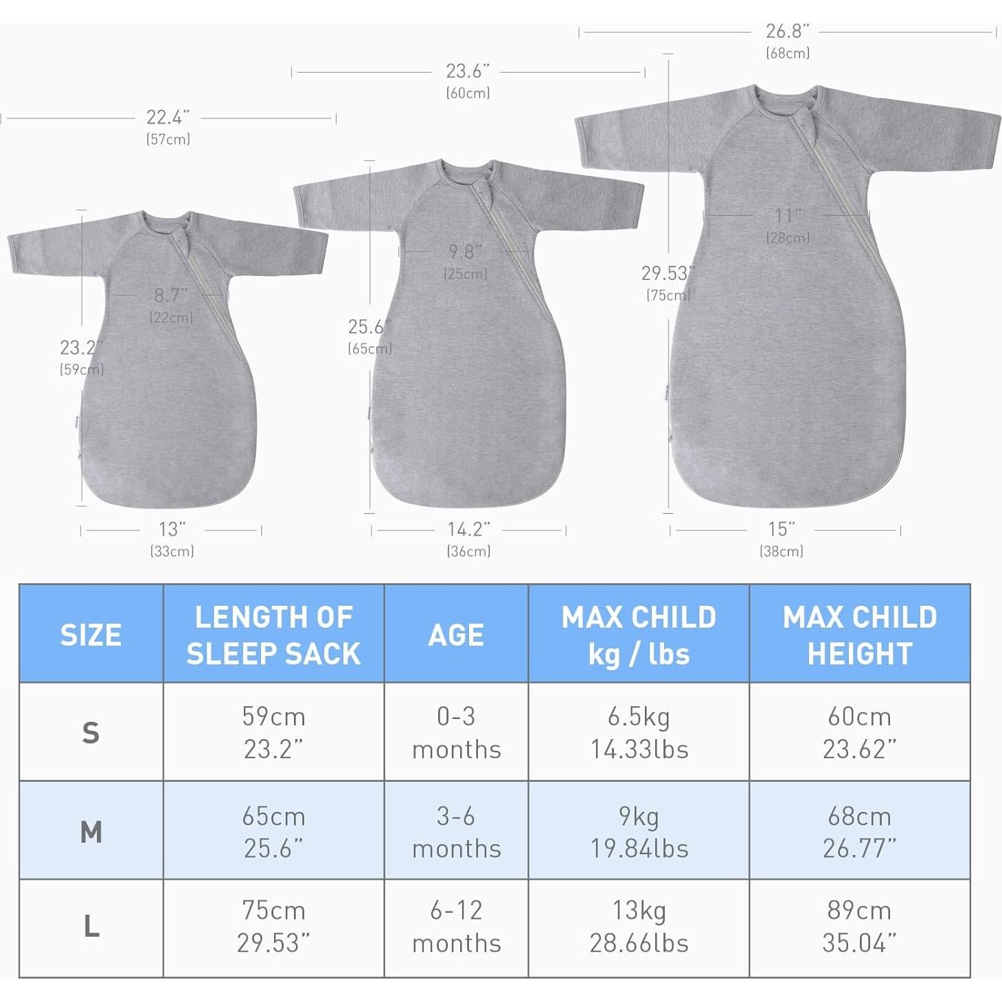 Saco de Envoltura Transicional Knirose Algodón Gris 0-3 Meses