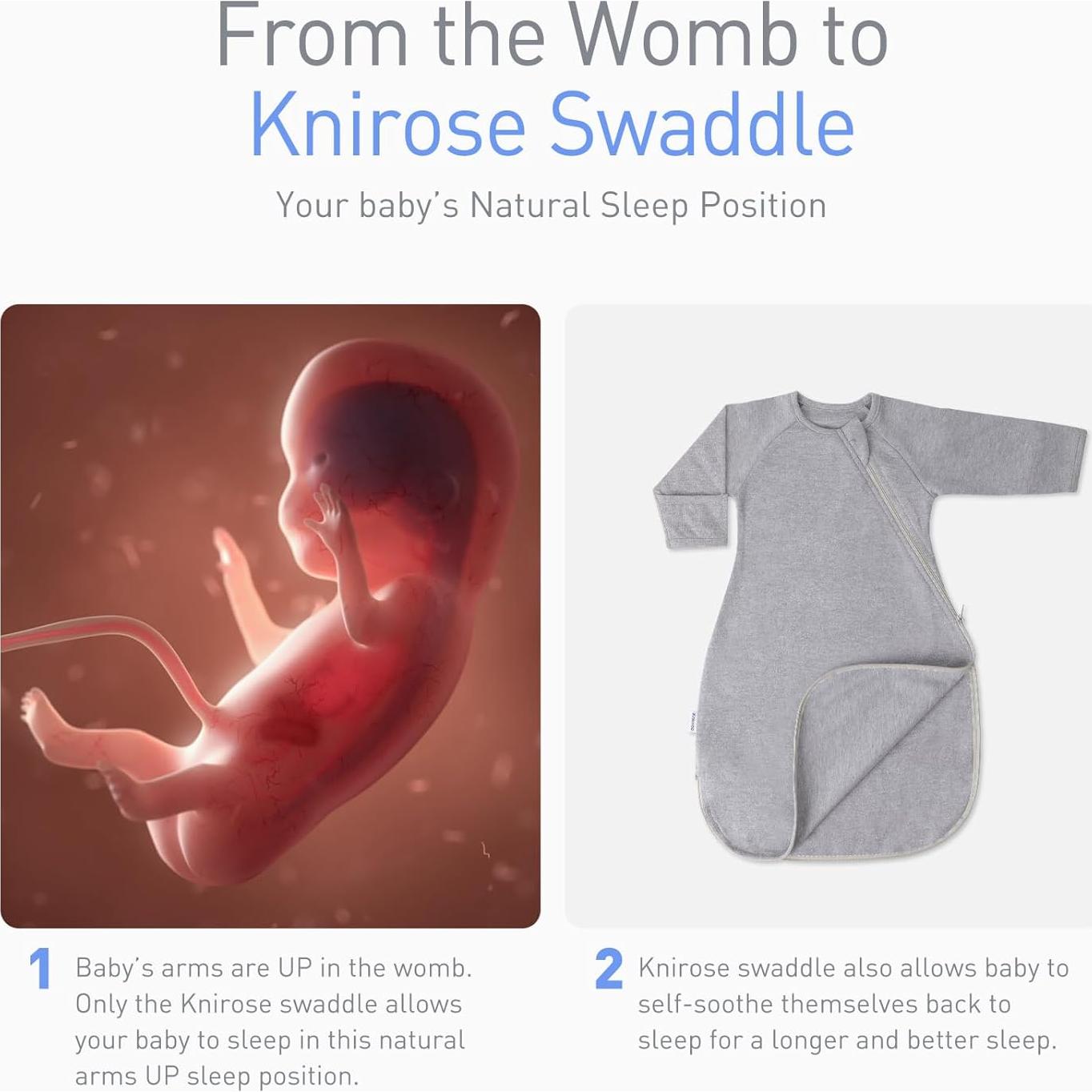 Saco de Envoltura Transicional Knirose Algodón Gris 0-3 Meses