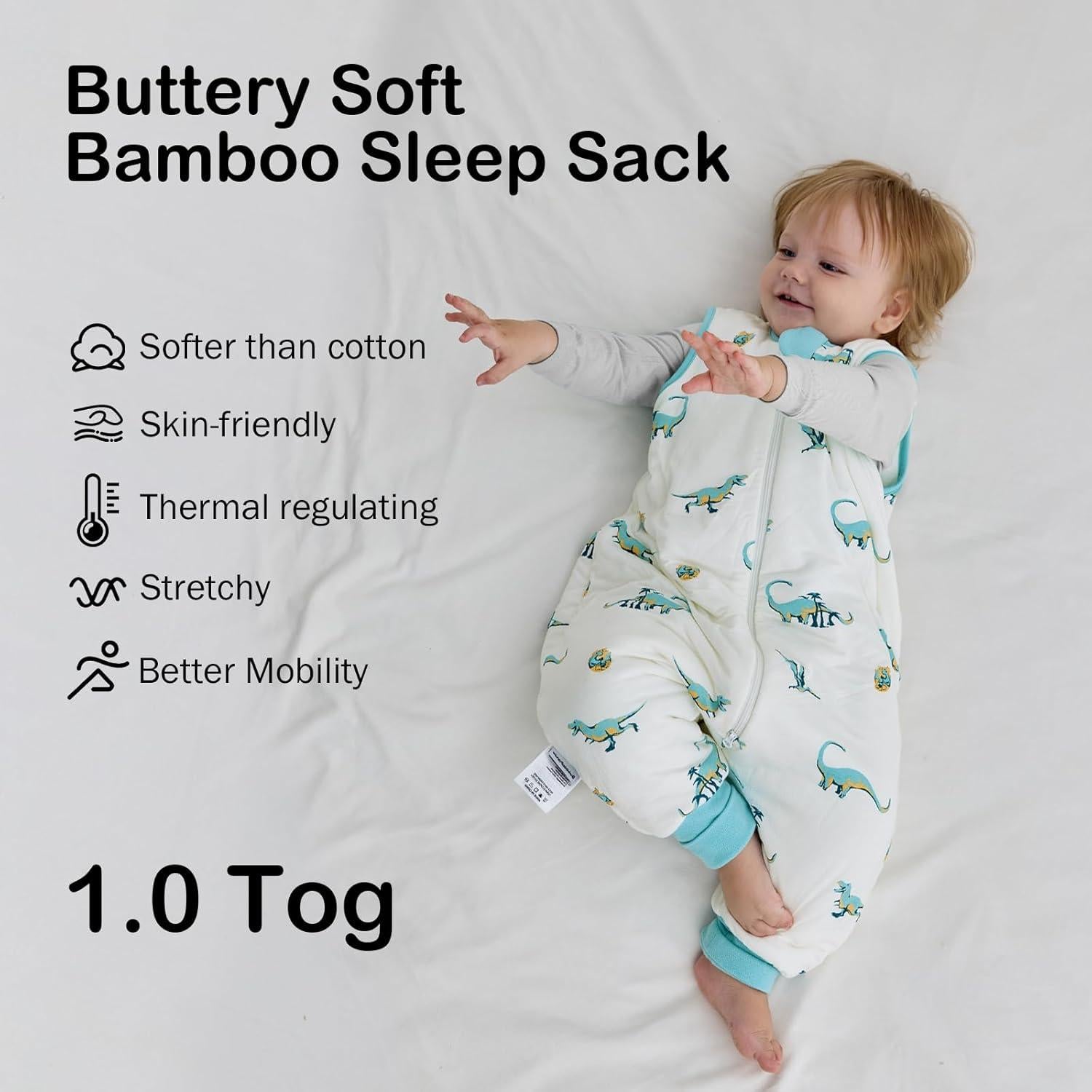 Saco de Dormir BubblePanda Rayón Bambú 6-12 Meses Dinosaurio