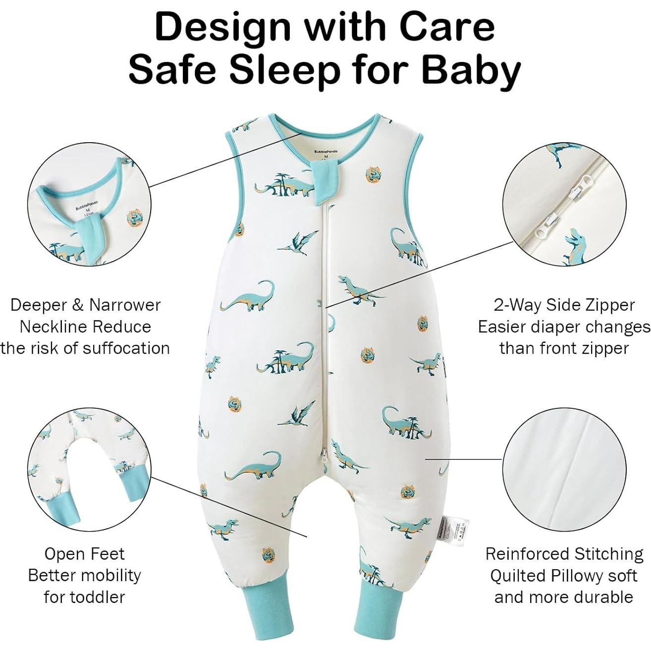Saco de Dormir BubblePanda Rayón Bambú 6-12 Meses Dinosaurio