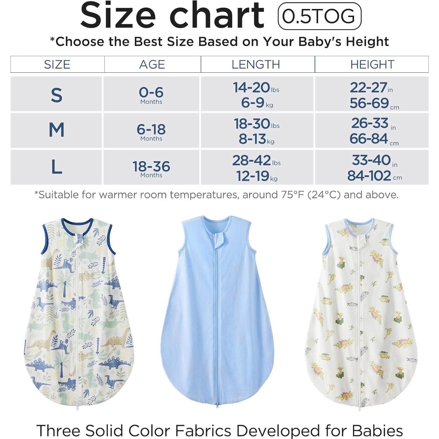 Saco de Dormir para Bebé Duomiaomiao 100% Algodón Orgánico Grande