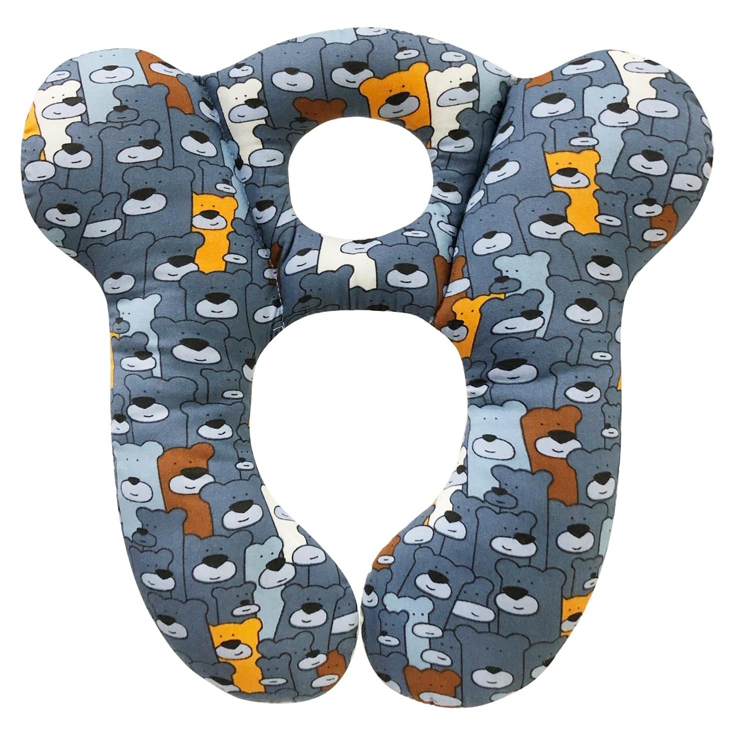 Almohada de Viaje para Bebés DEEZOMO Oso Azul Suave y Lavable