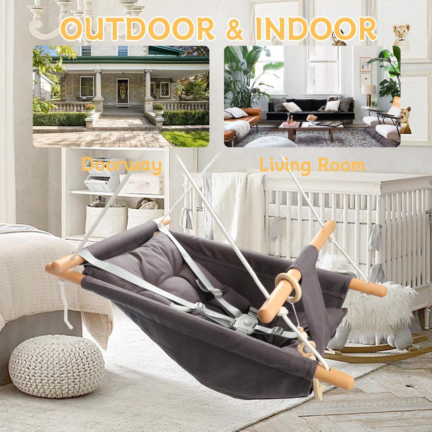 Columpio para Bebés Tislly Ajustable con Cinturón de Seguridad