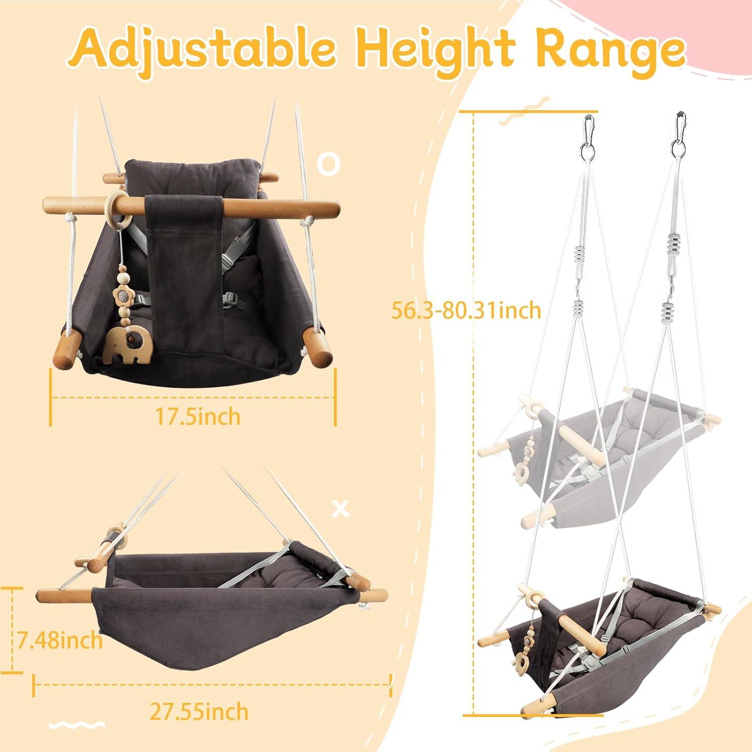 Columpio para Bebés Tislly Ajustable con Cinturón de Seguridad