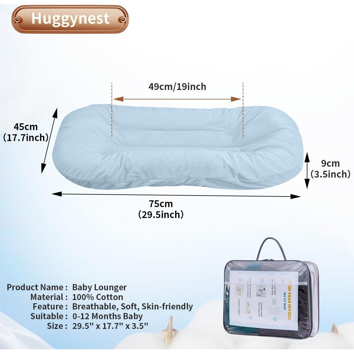 Cuna Portátil para Bebés Huggynest Azul 0-12 Meses