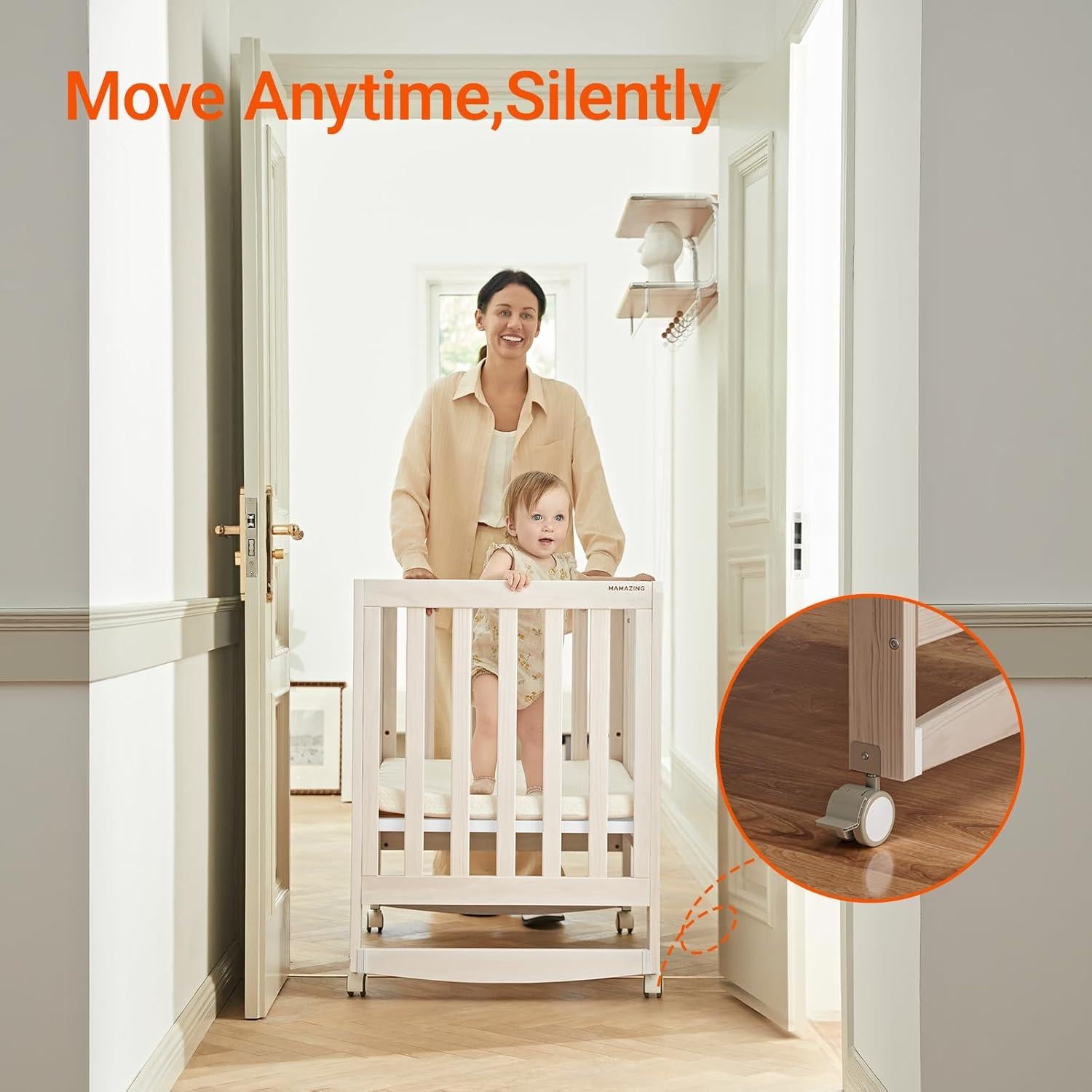 Cuna Convertible 6 en 1 Mamazing EvoNest Beige Madera