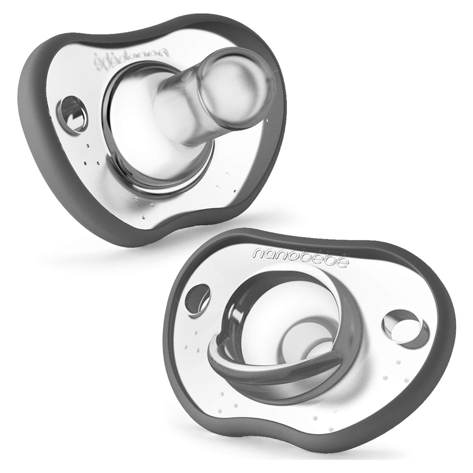 Chupetes Ortodónticos Nanobebe 0-3 Meses 100% Silicona 2pk