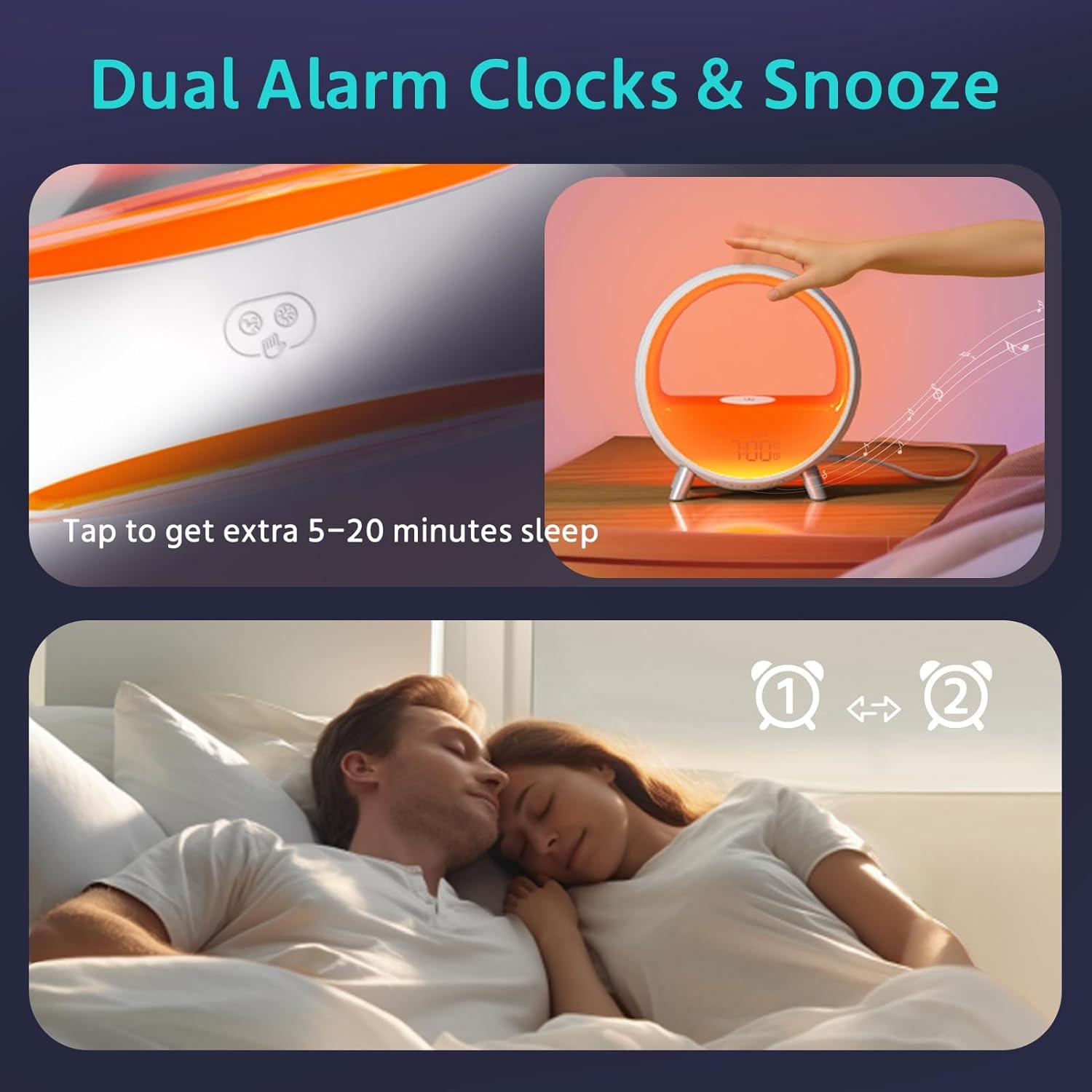 Reloj Despertador MOMILLA WG401 con Carga Inalámbrica y Altavoz Bluetooth