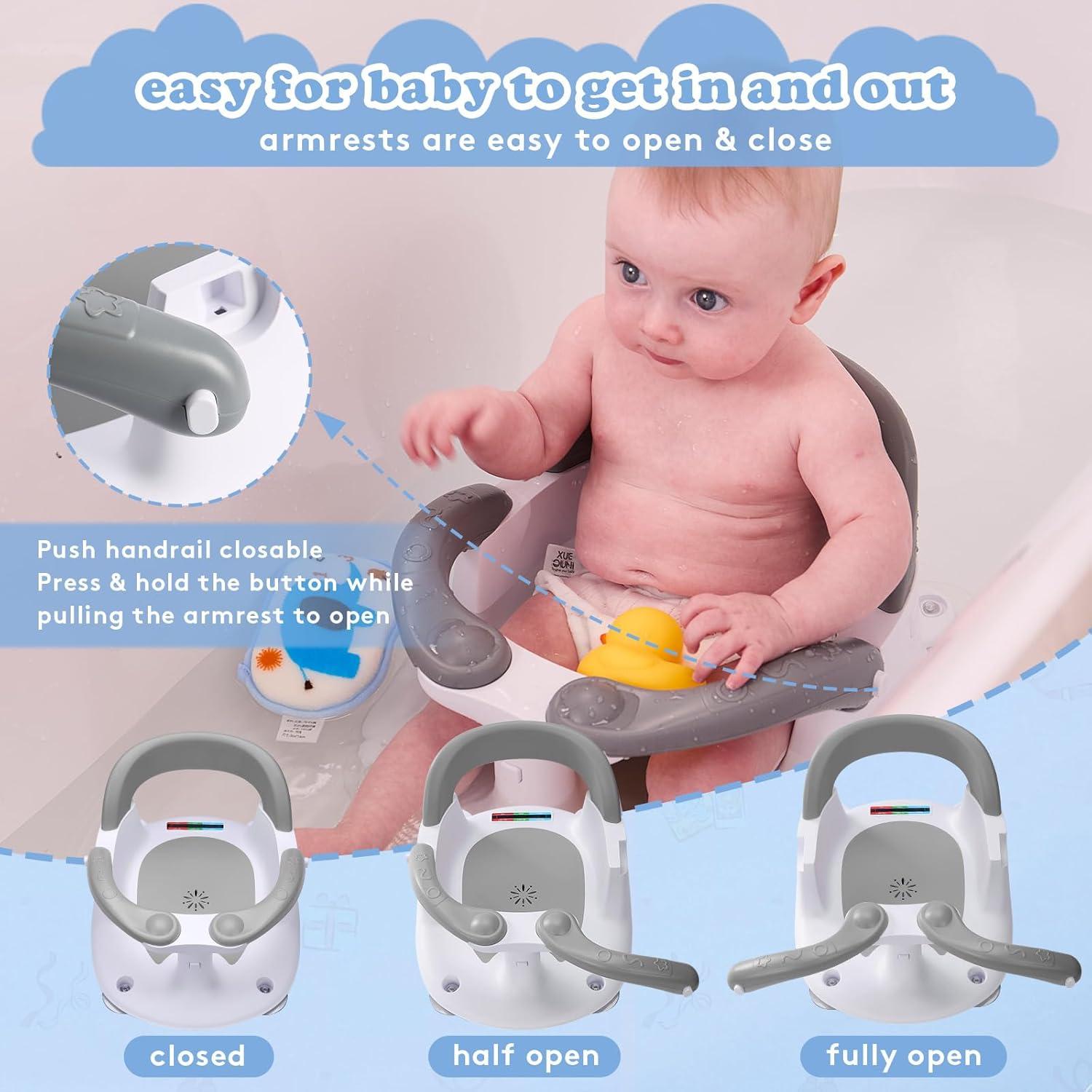 Asiento de Baño para Bebés NFSVLB Azul con Alerta de Temperatura