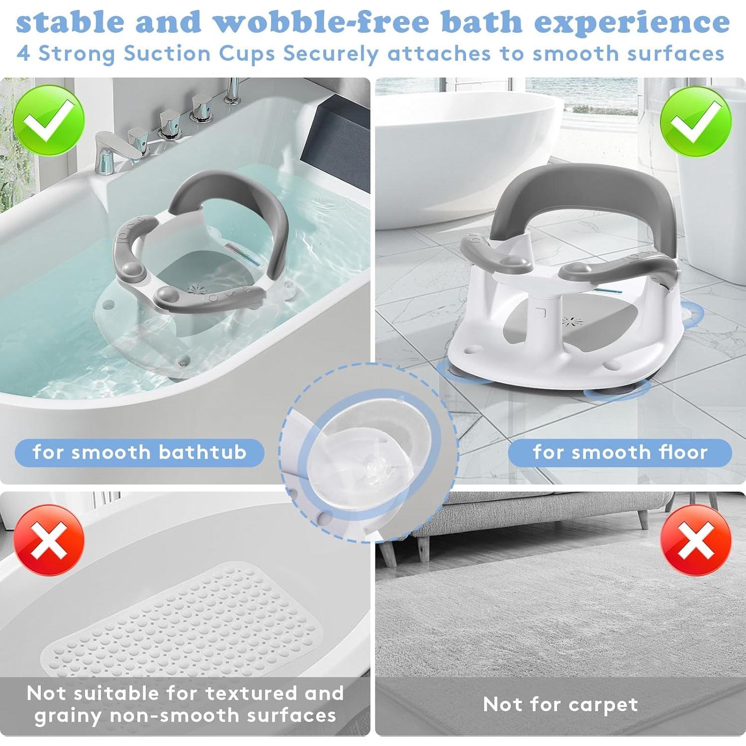 Asiento de Baño para Bebés NFSVLB Azul con Alerta de Temperatura