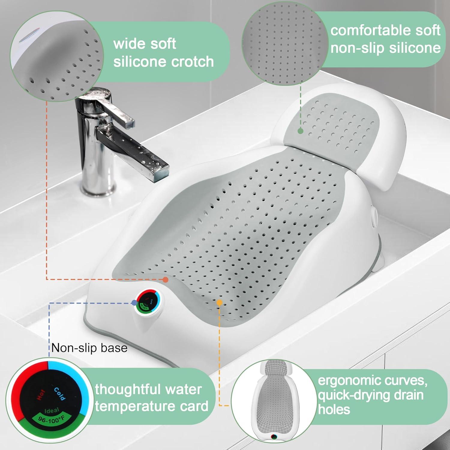 Soporte de Baño para Bebés NFSVLB Gris - Ajustable y Antideslizante