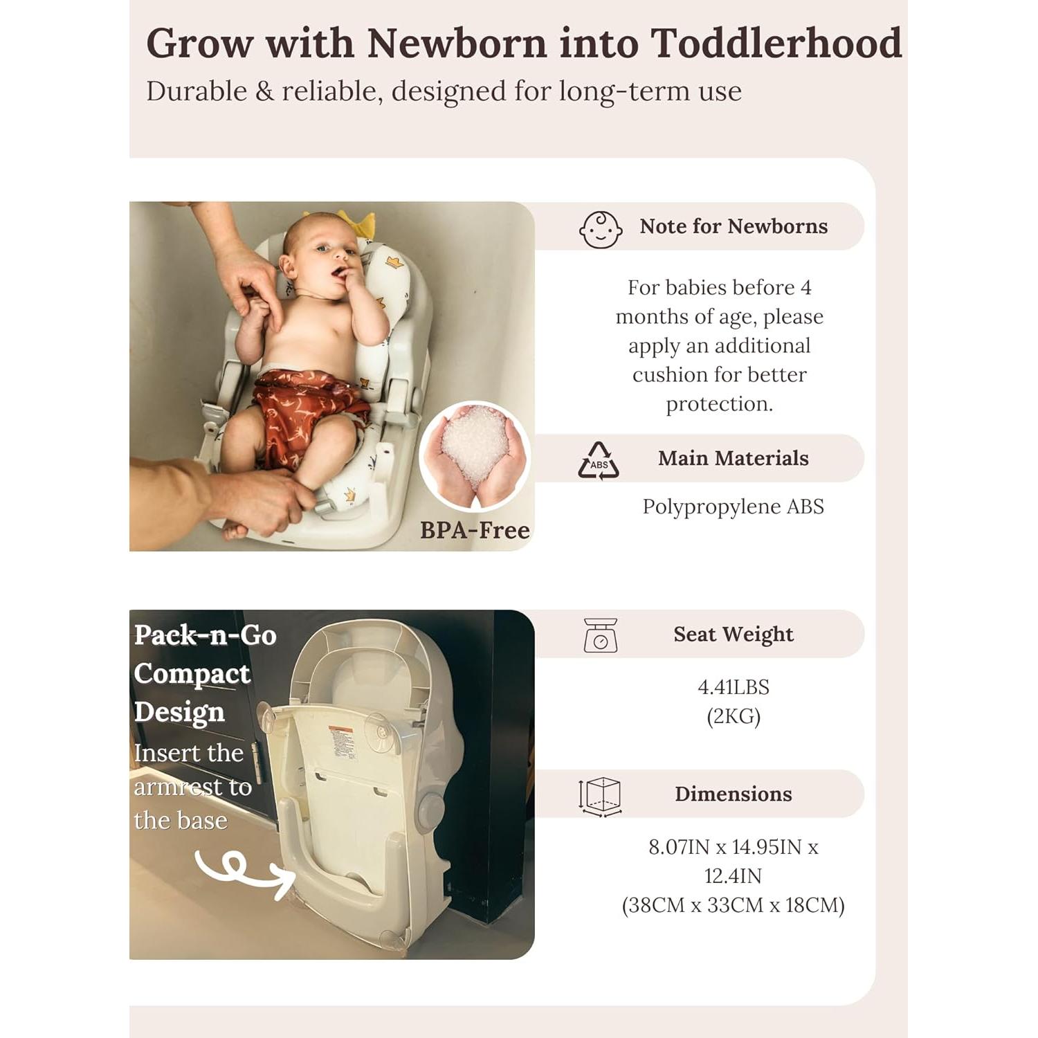 Asiento de Baño para Bebés Cuddobaby 3 en 1 Ajustable 360°