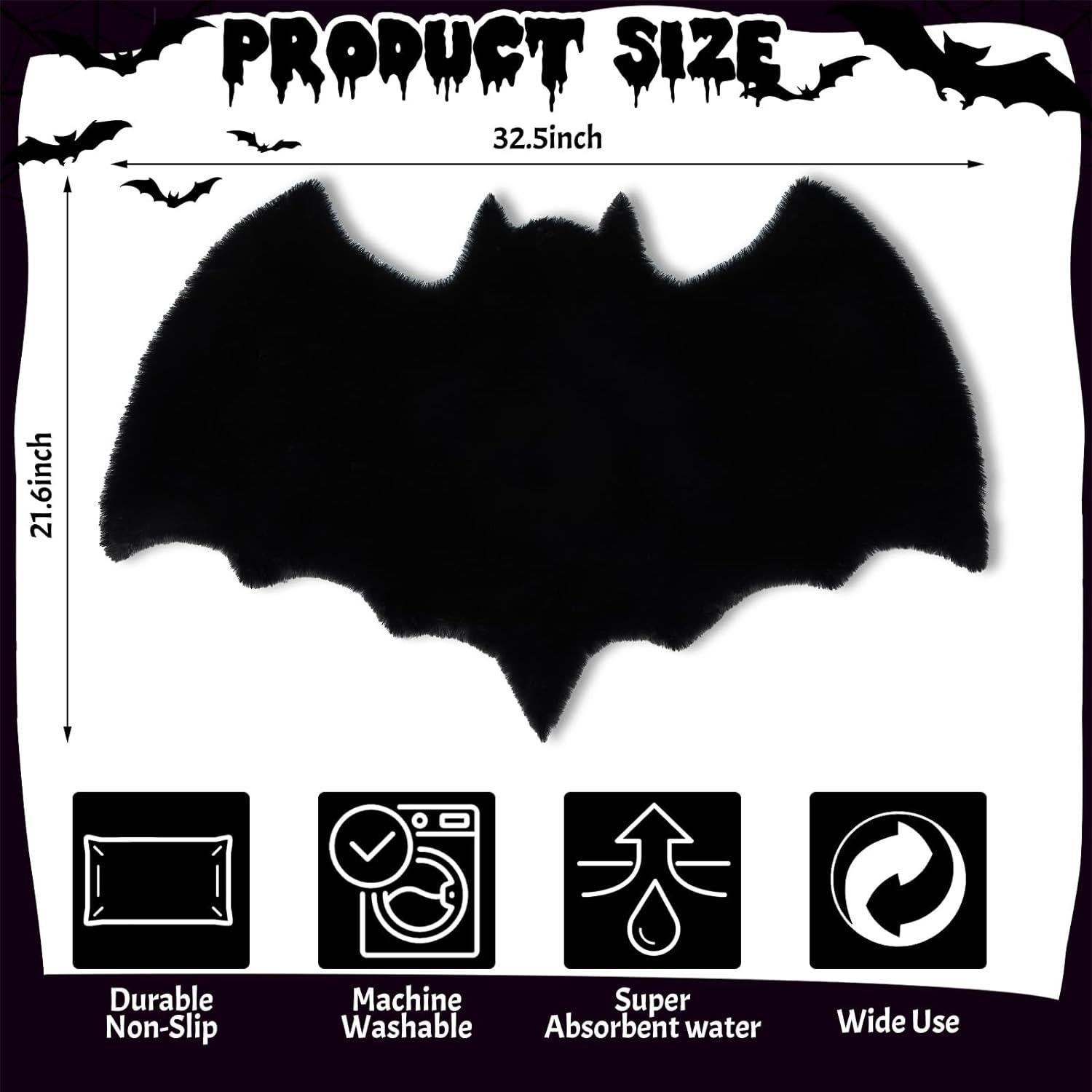 Alfombra de Bienvenida Murciélago Xuhal 28x33 cm Antideslizante