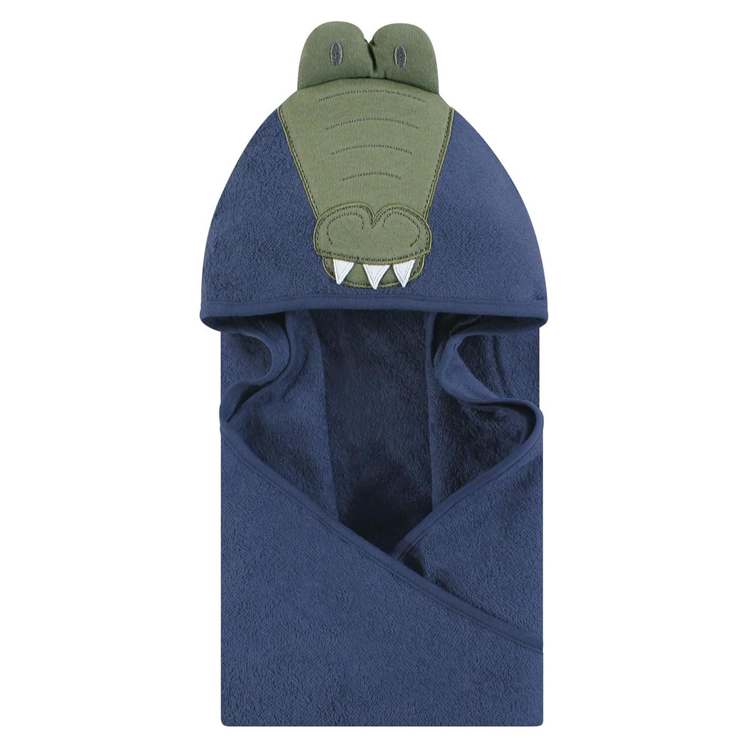 Toalla con Capucha de Algodón Hudson Baby Cocodrilo 83x83 cm