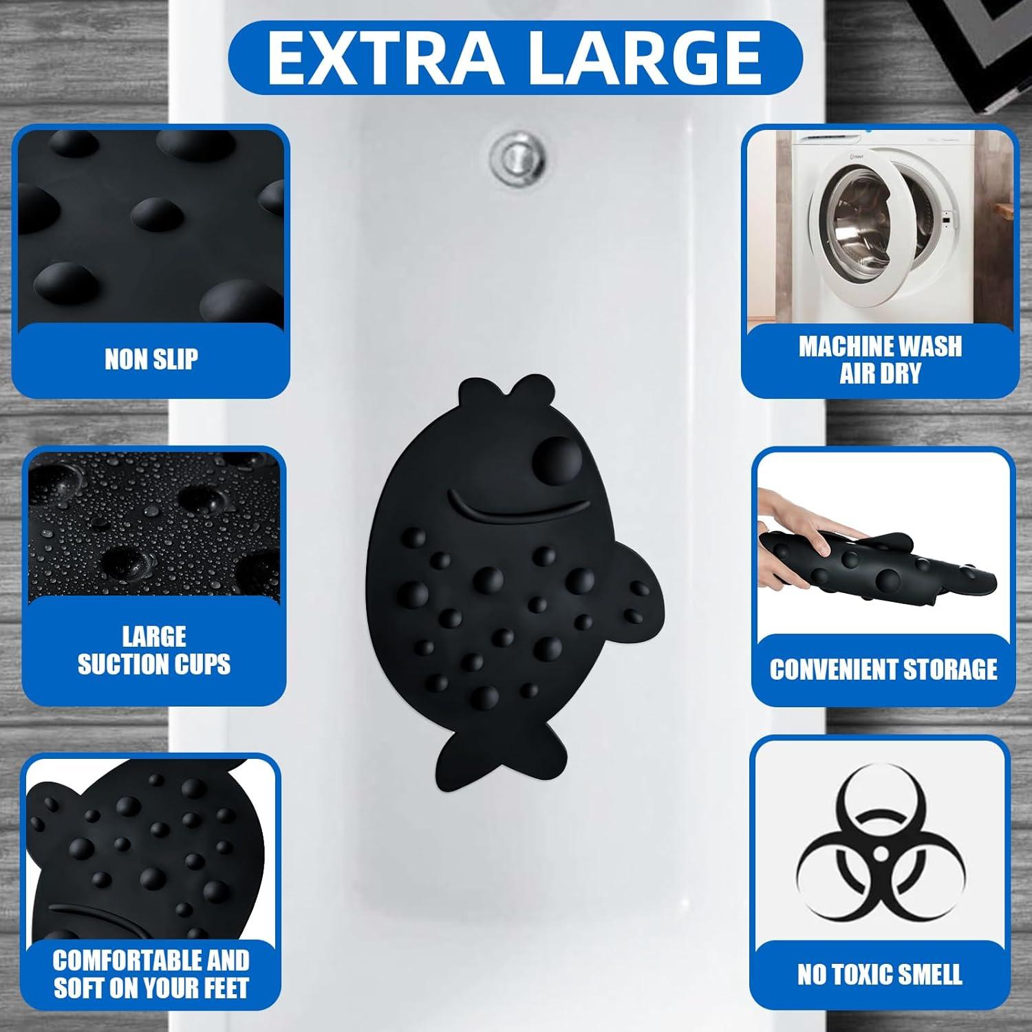 Alfombra Antideslizante ZHICHENG 58x42cm para Baño Negro