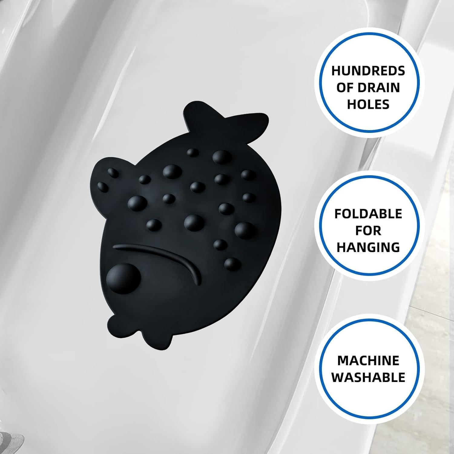 Alfombra Antideslizante ZHICHENG 58x42cm para Baño Negro