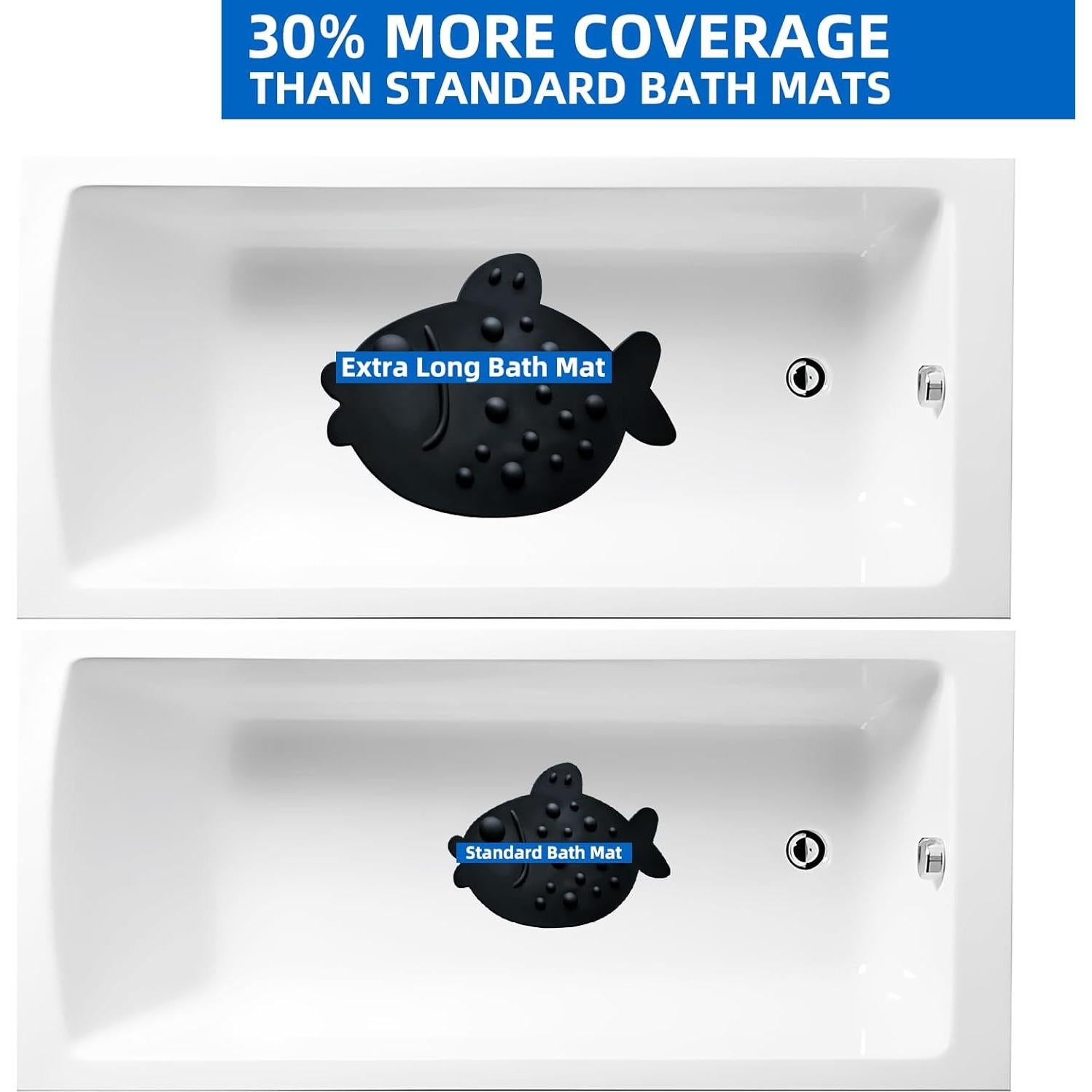 Alfombra Antideslizante ZHICHENG 58x42cm para Baño Negro