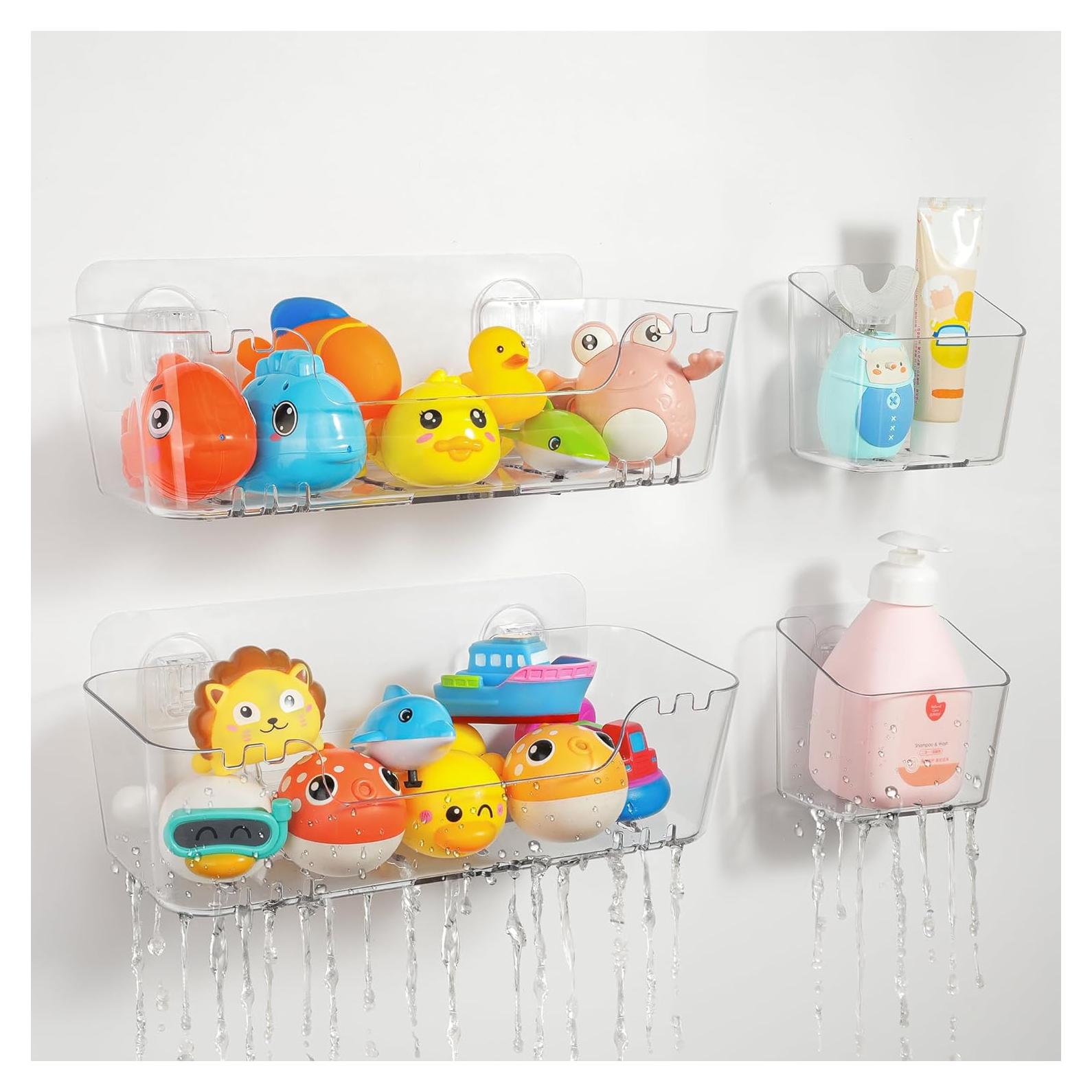 Organizador de Juguetes de Baño Ginnerella 2+2 Pack Transparente