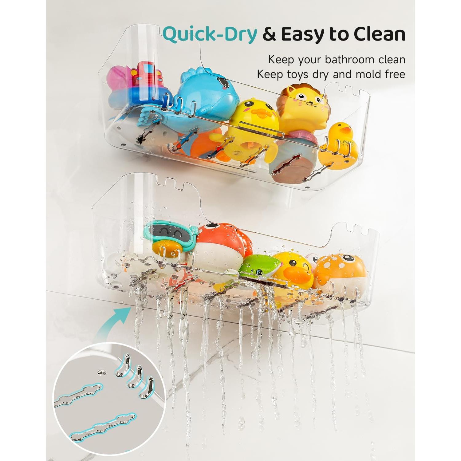 Organizador de Juguetes de Baño Ginnerella 2+2 Pack Transparente