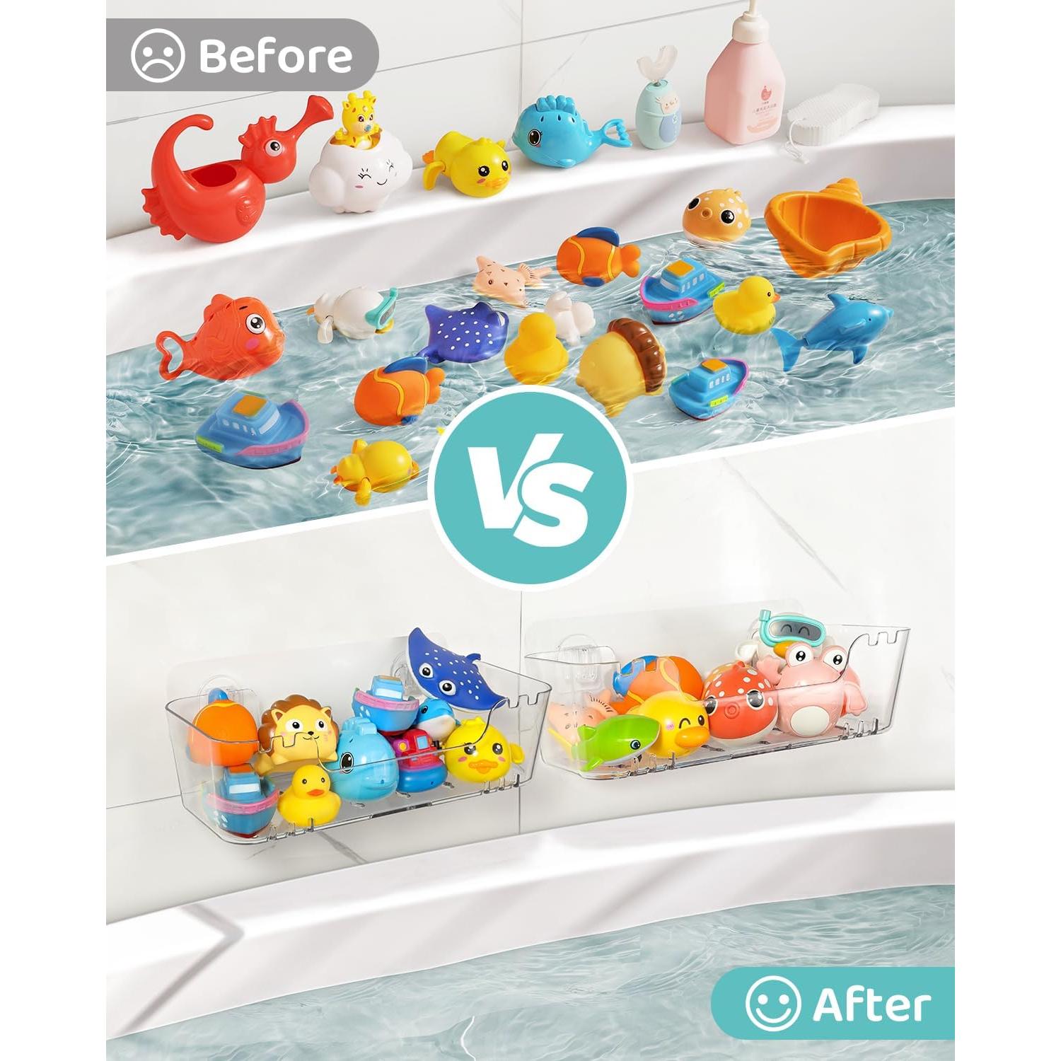 Organizador de Juguetes de Baño Ginnerella 2+2 Pack Transparente