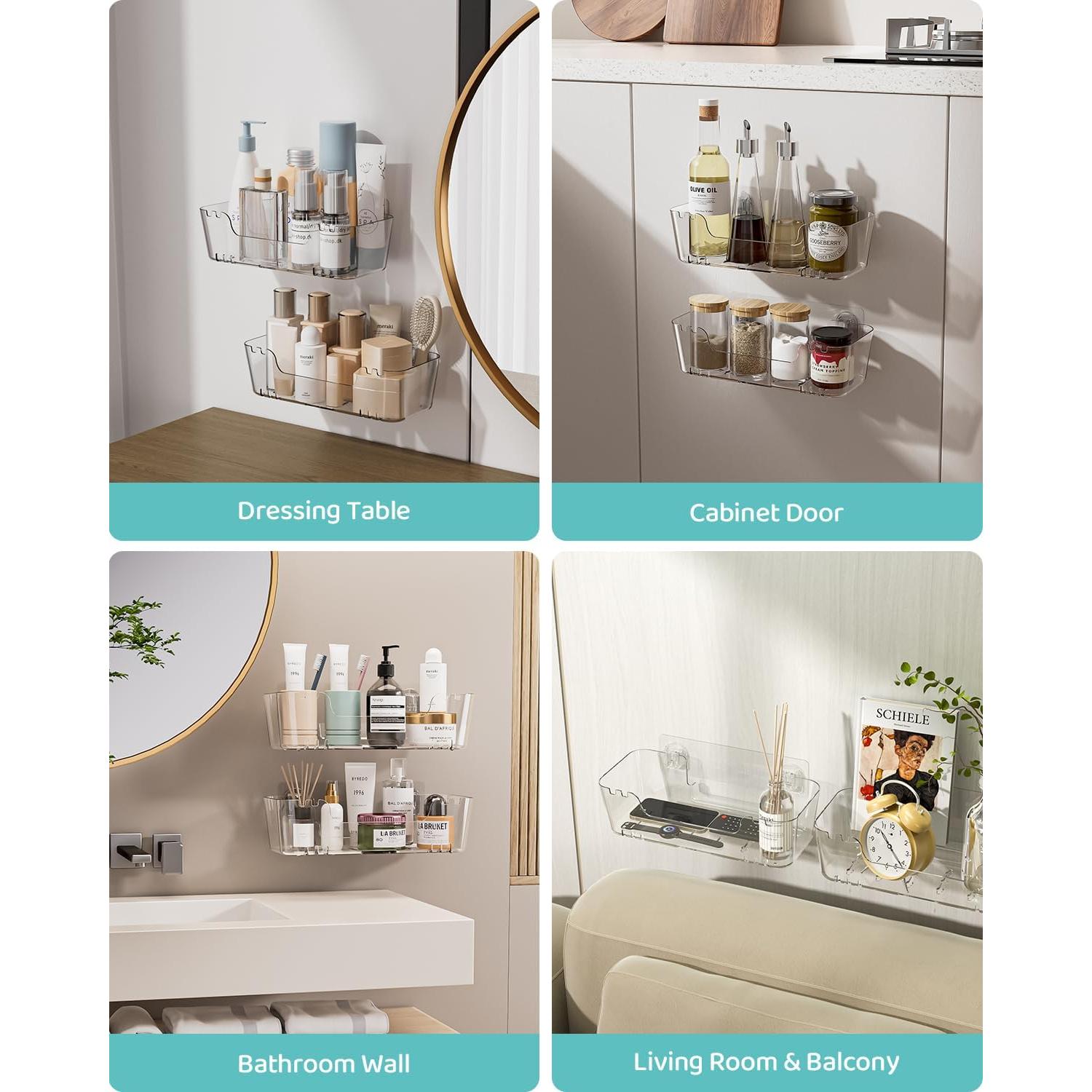 Organizador de Juguetes de Baño Ginnerella 2+2 Pack Transparente