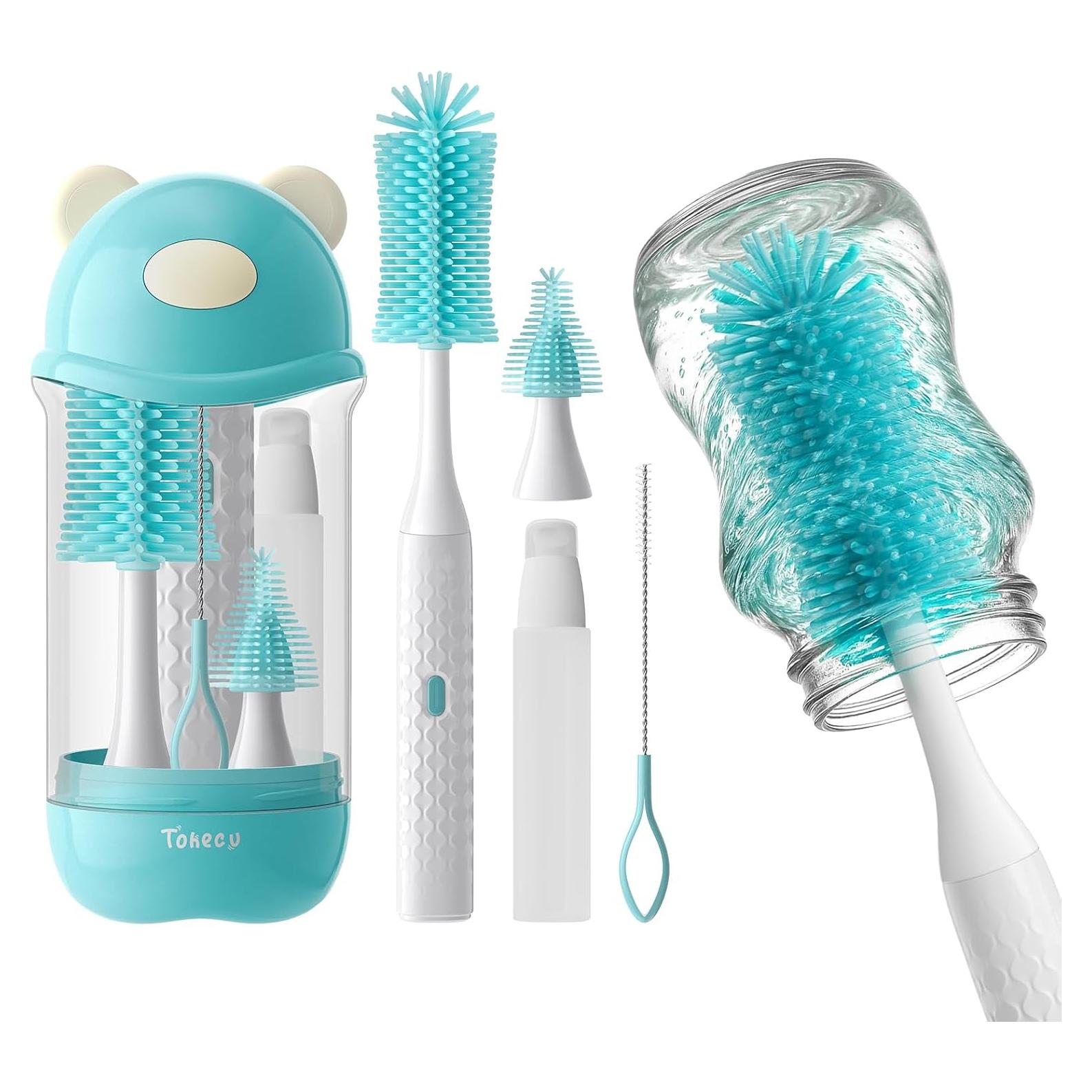 Limpiador de Botellas Eléctrico Tohecu con Cepillo y Dispensador