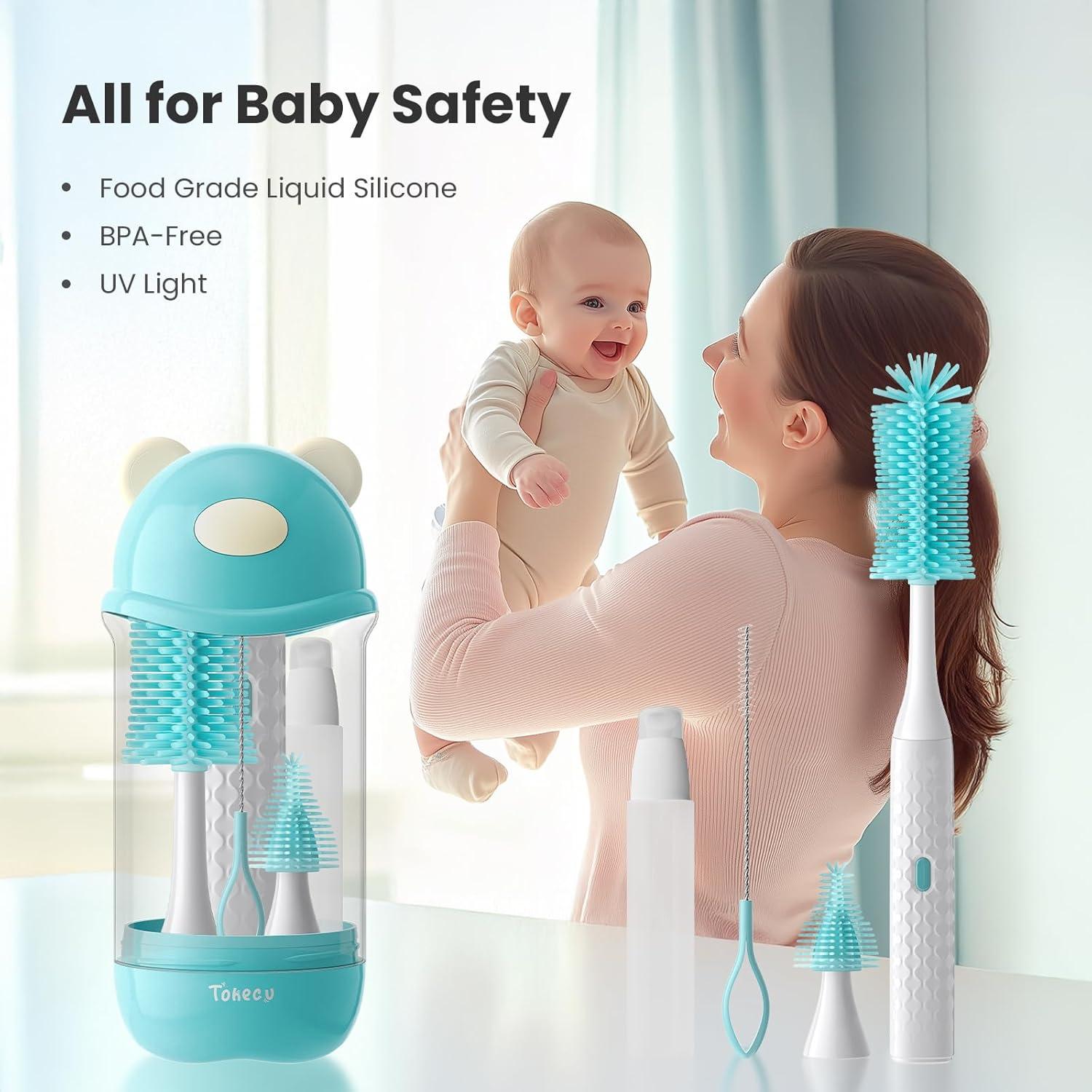 Limpiador de Botellas Eléctrico Tohecu con Cepillo y Dispensador