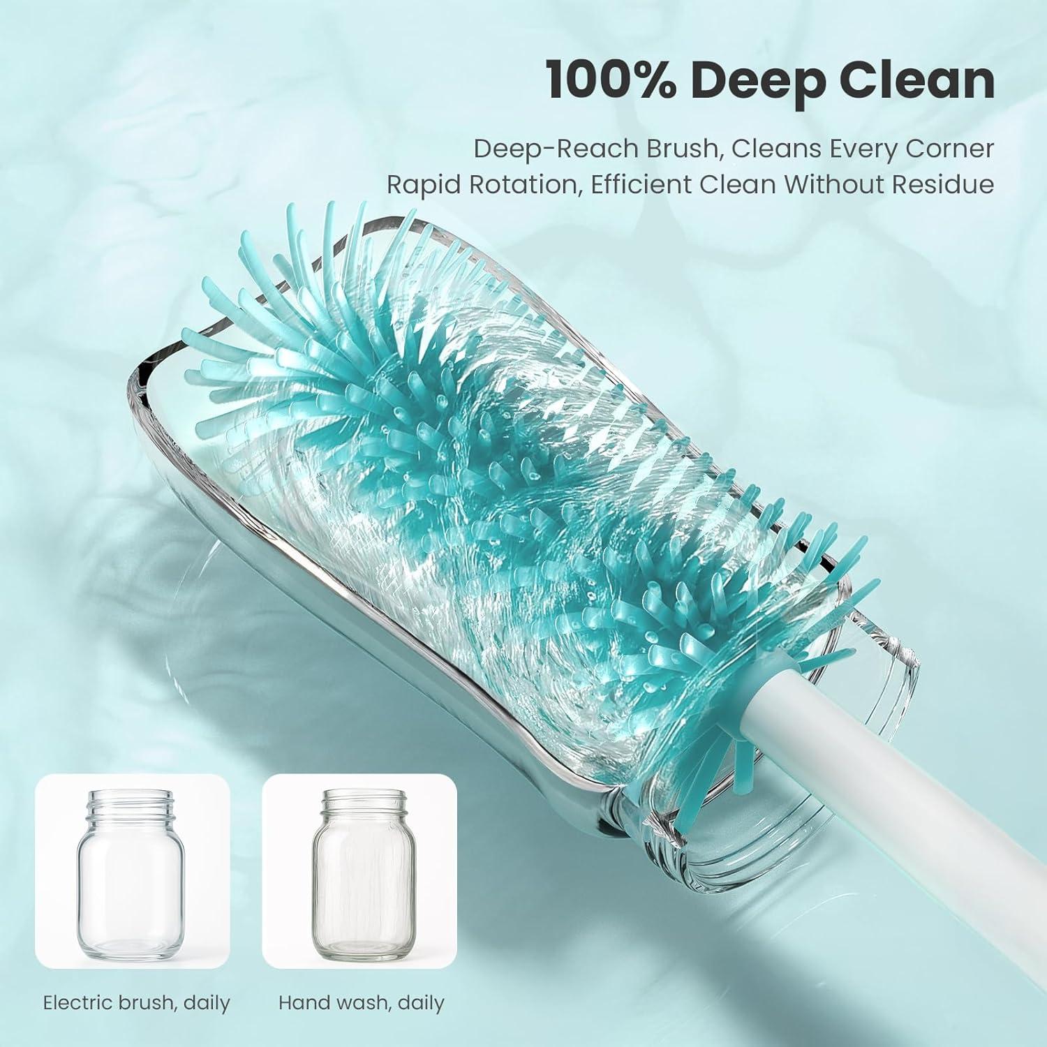 Limpiador de Botellas Eléctrico Tohecu con Cepillo y Dispensador