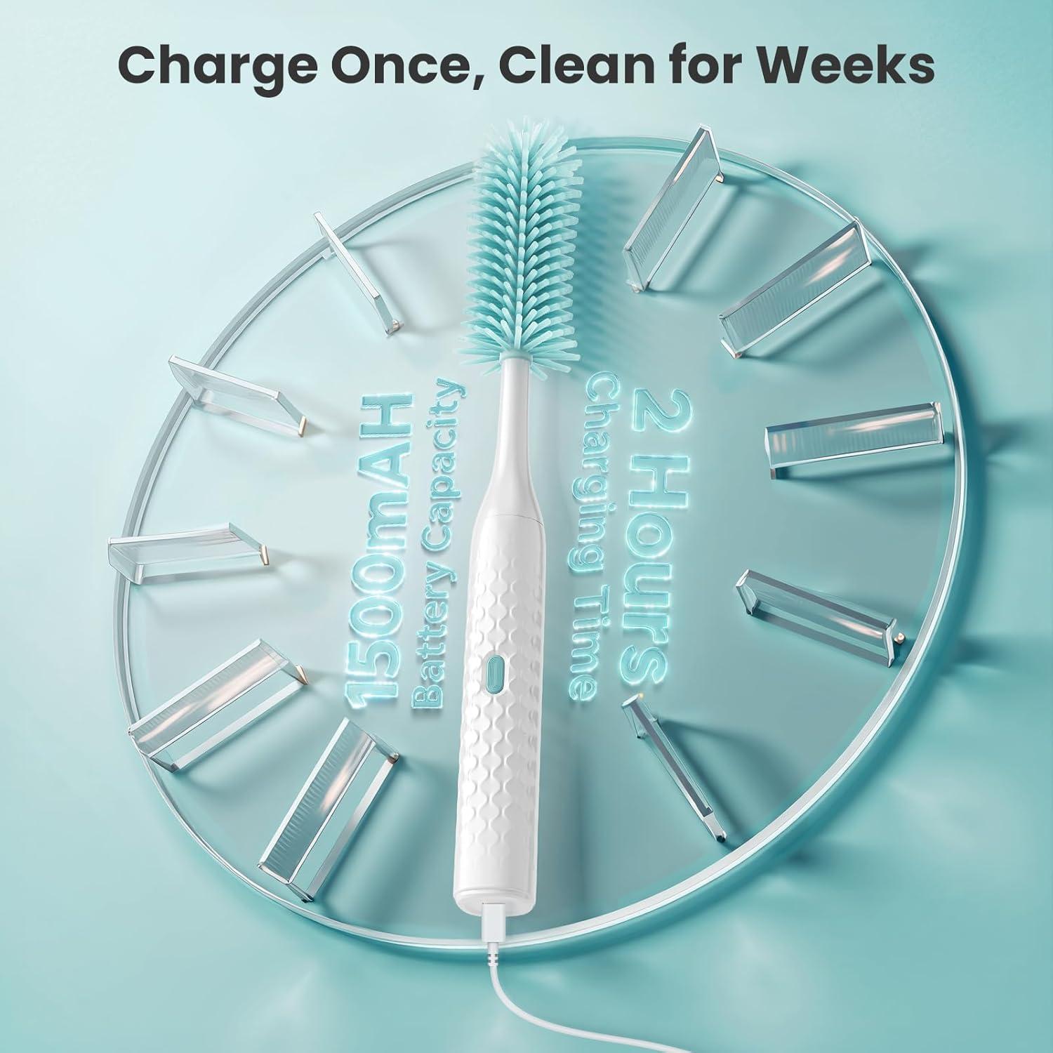 Limpiador de Botellas Eléctrico Tohecu con Cepillo y Dispensador