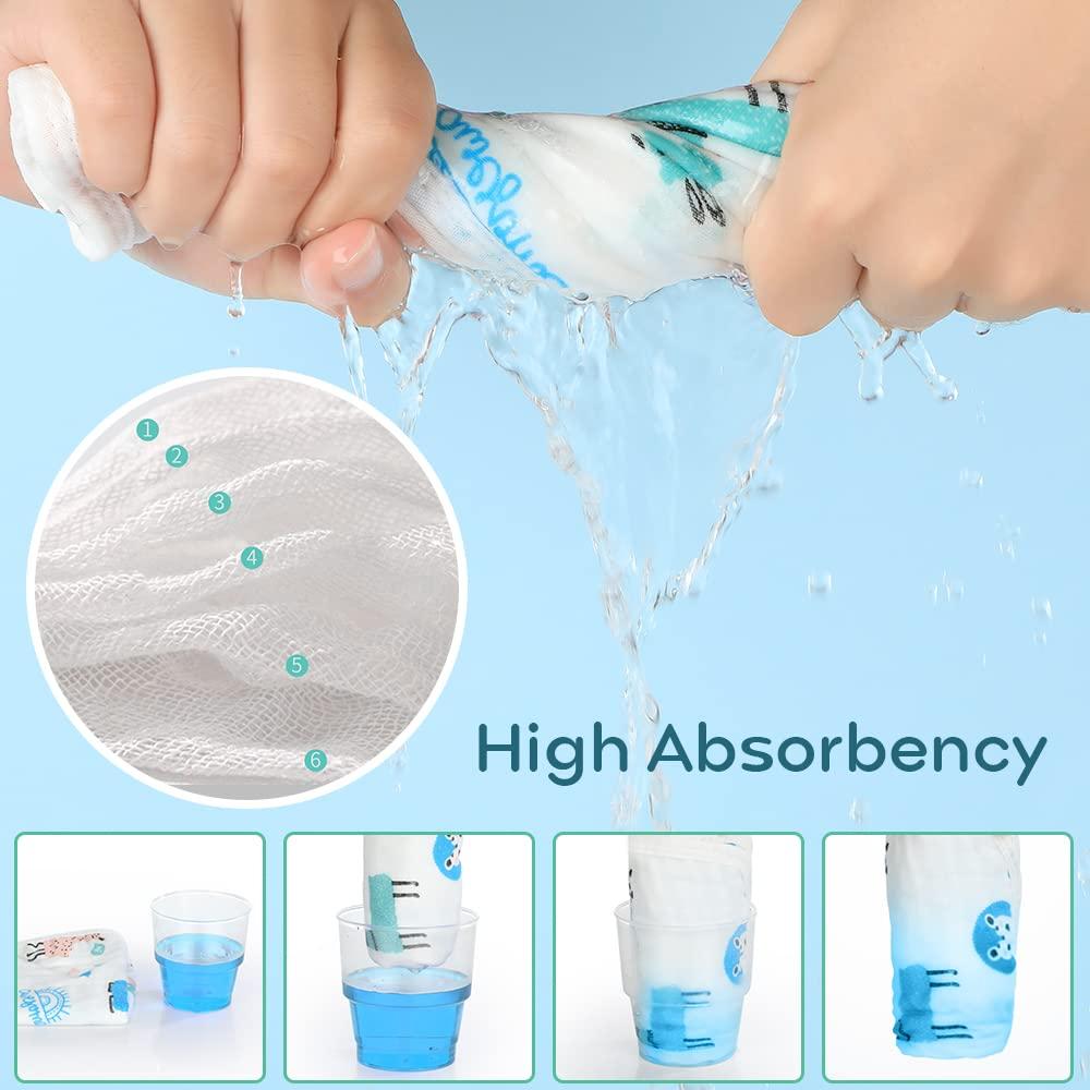 Paquete de 6 Pañales Muslin para Eructar Looxii 100% Algodón 50.8x25.4 cm