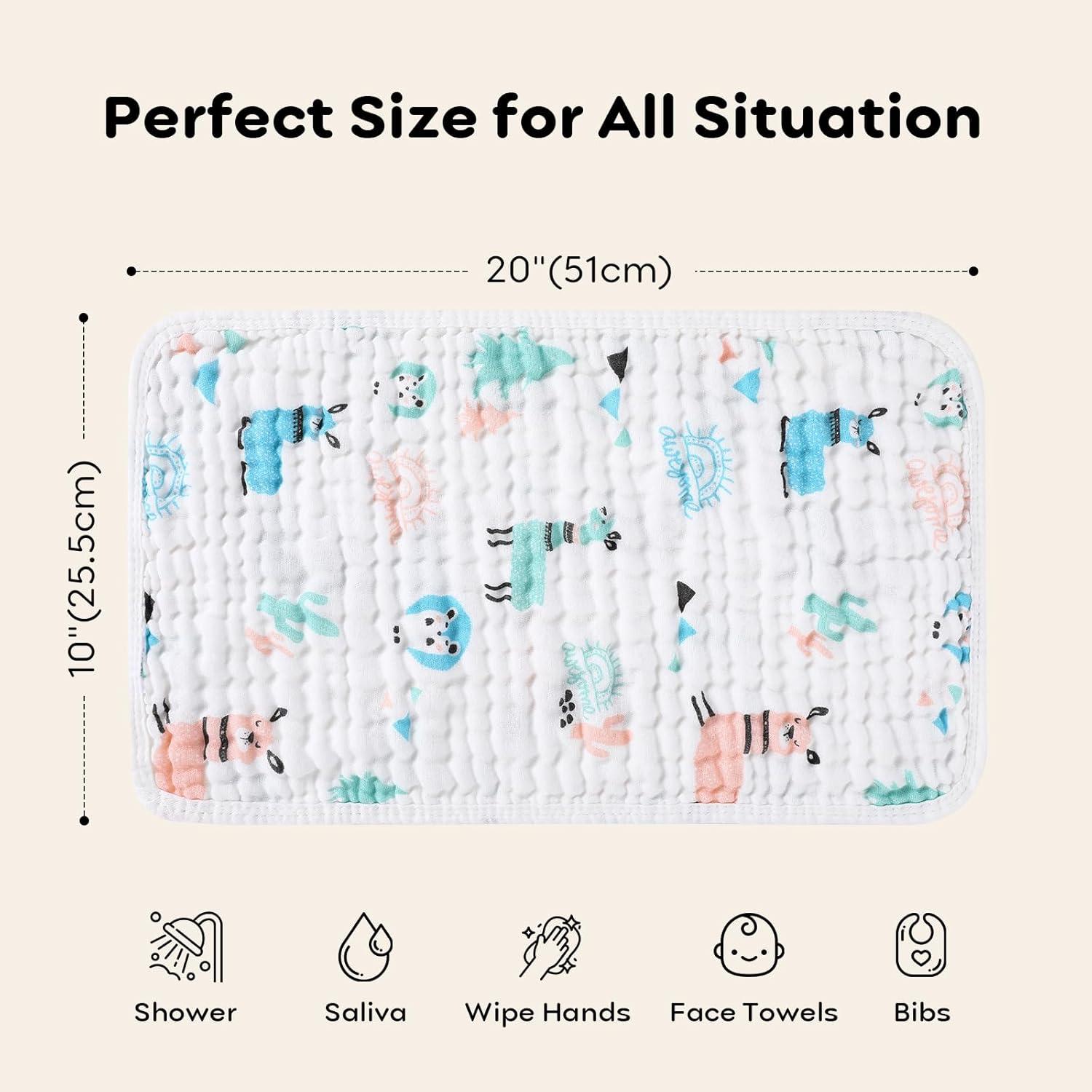 Paquete de 6 Pañales Muslin para Eructar Looxii 100% Algodón 50.8x25.4 cm