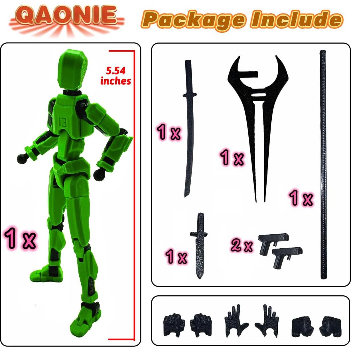 Figura de Acción Dummy13 3D Verde 14 cm con Accesorios