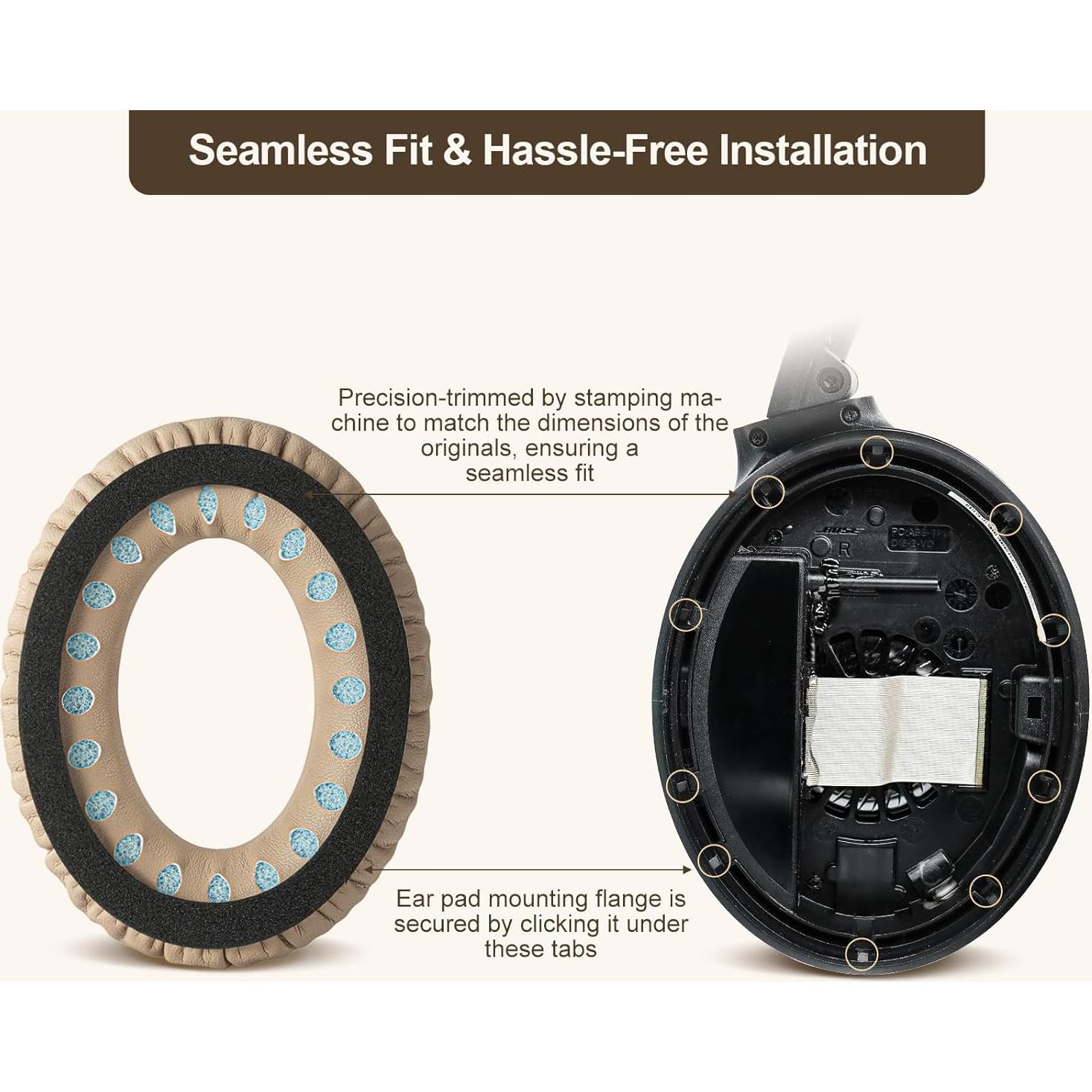 Almohadillas de Reemplazo Aurivor para Auriculares Bose QC 35/25/15