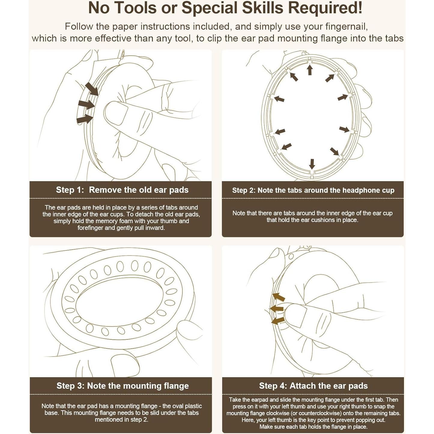 Almohadillas de Reemplazo Aurivor para Auriculares Bose QC 35/25/15