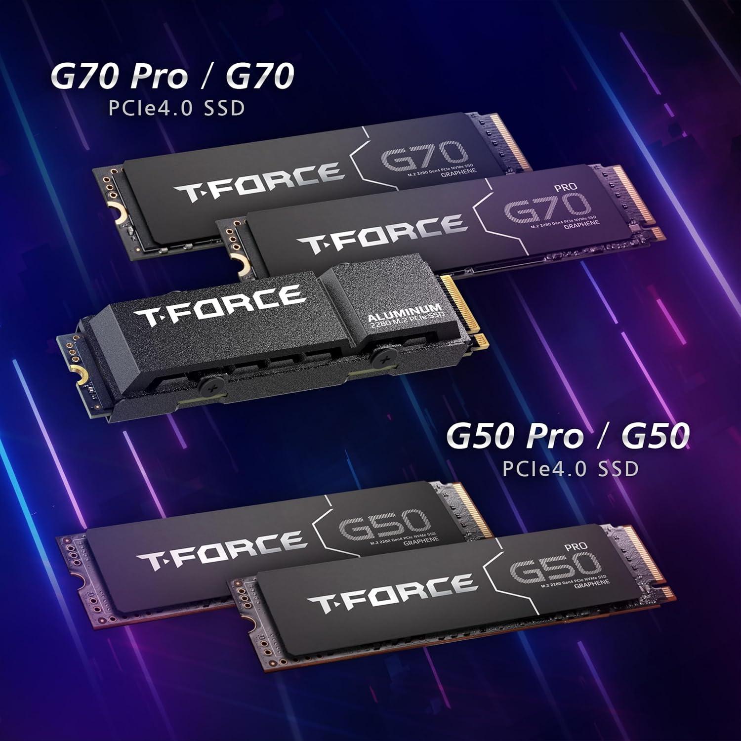 SSD TEAMGROUP T-Force G50 2TB PCIe Gen4x4 M.2 con Disipador