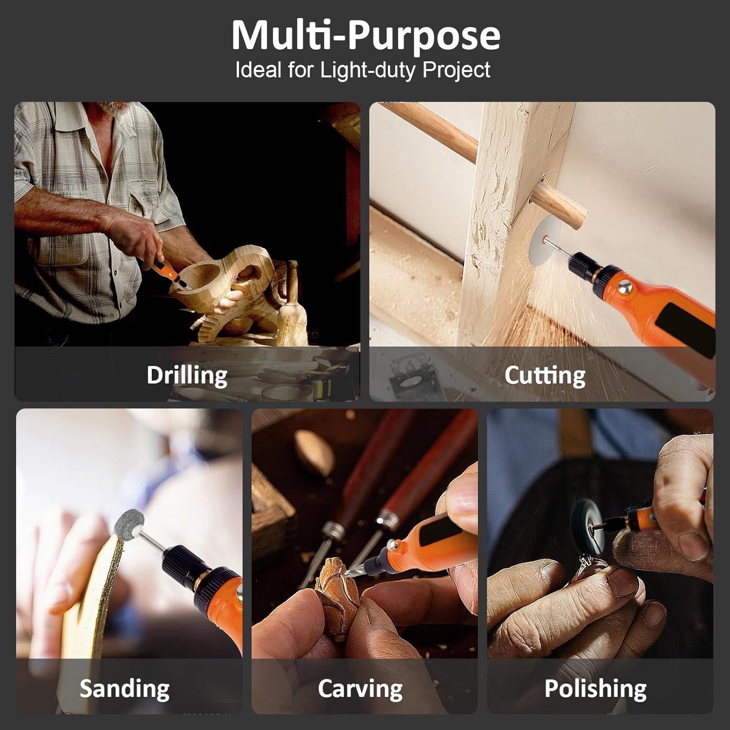 Herramienta Rotativa Inalámbrica CHOKMAX 3.7V 16000rpm con 42 Accesorios