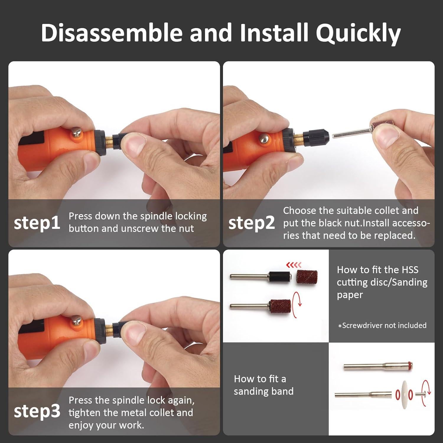 Herramienta Rotativa Inalámbrica CHOKMAX 3.7V 16000rpm con 42 Accesorios
