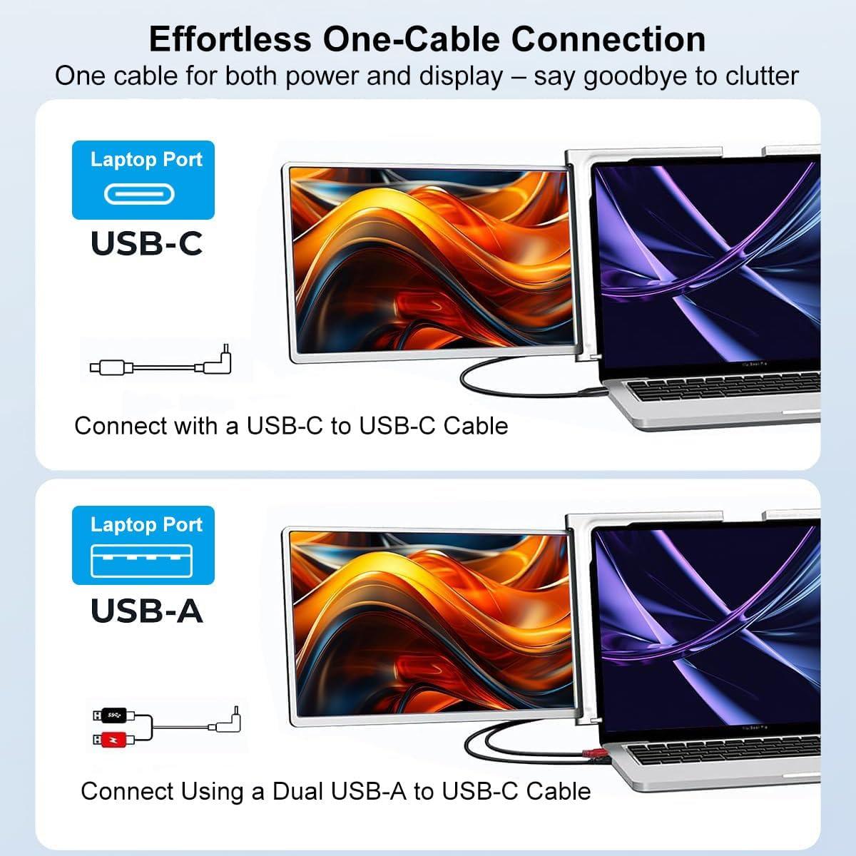 Monitor Portátil FQQ 14" FHD 1920x1200 para Laptop