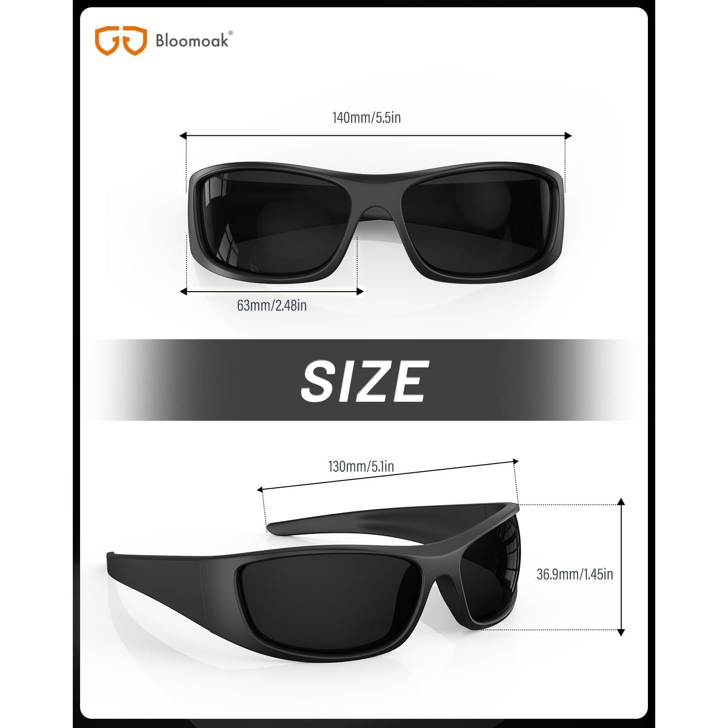 Gafas de sol polarizadas Bloomoak CAT 4 UV400 unisex negras