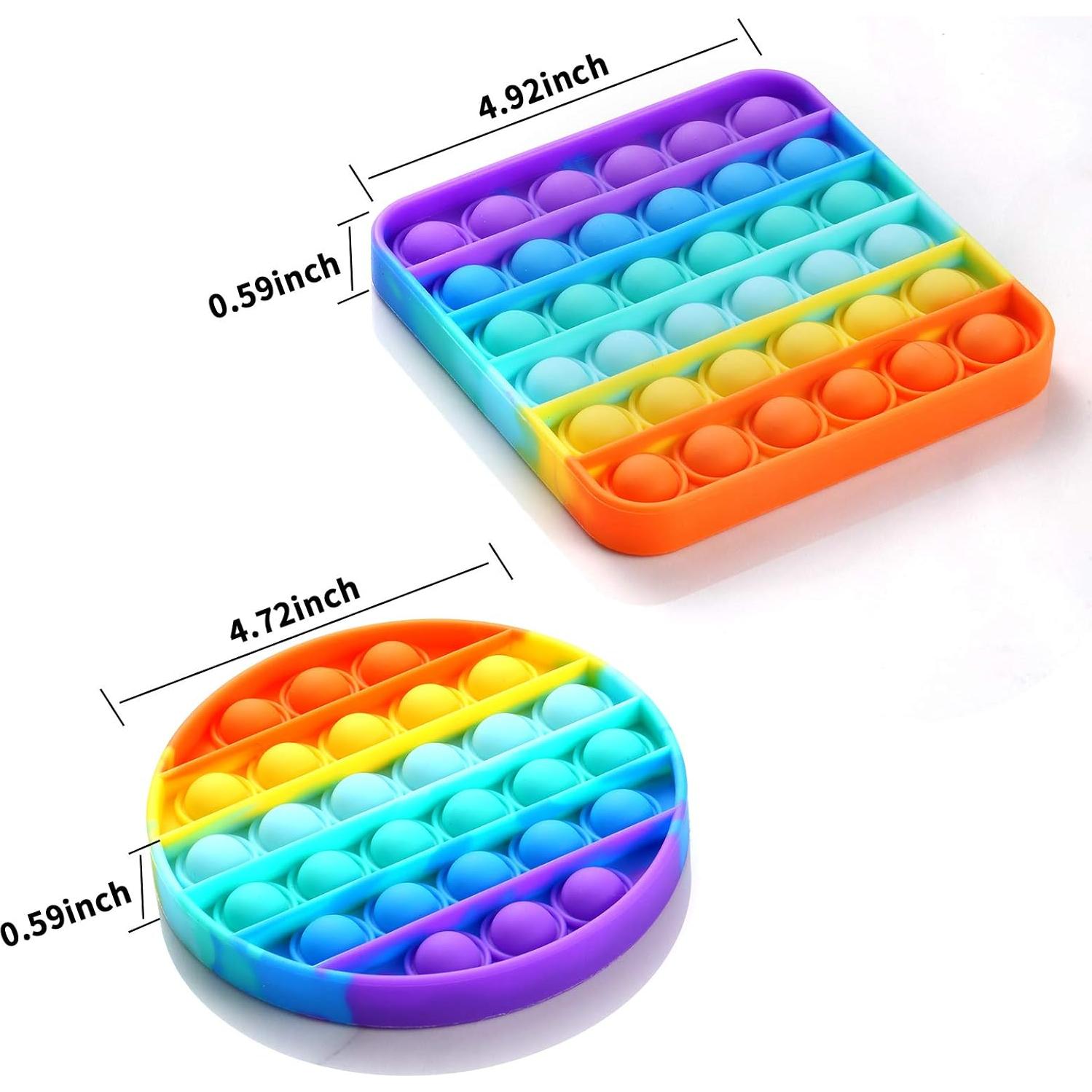 Juego de 2 Juguetes Sensoriales Pop Fidget Fpxnb - Redondo y Cuadrado