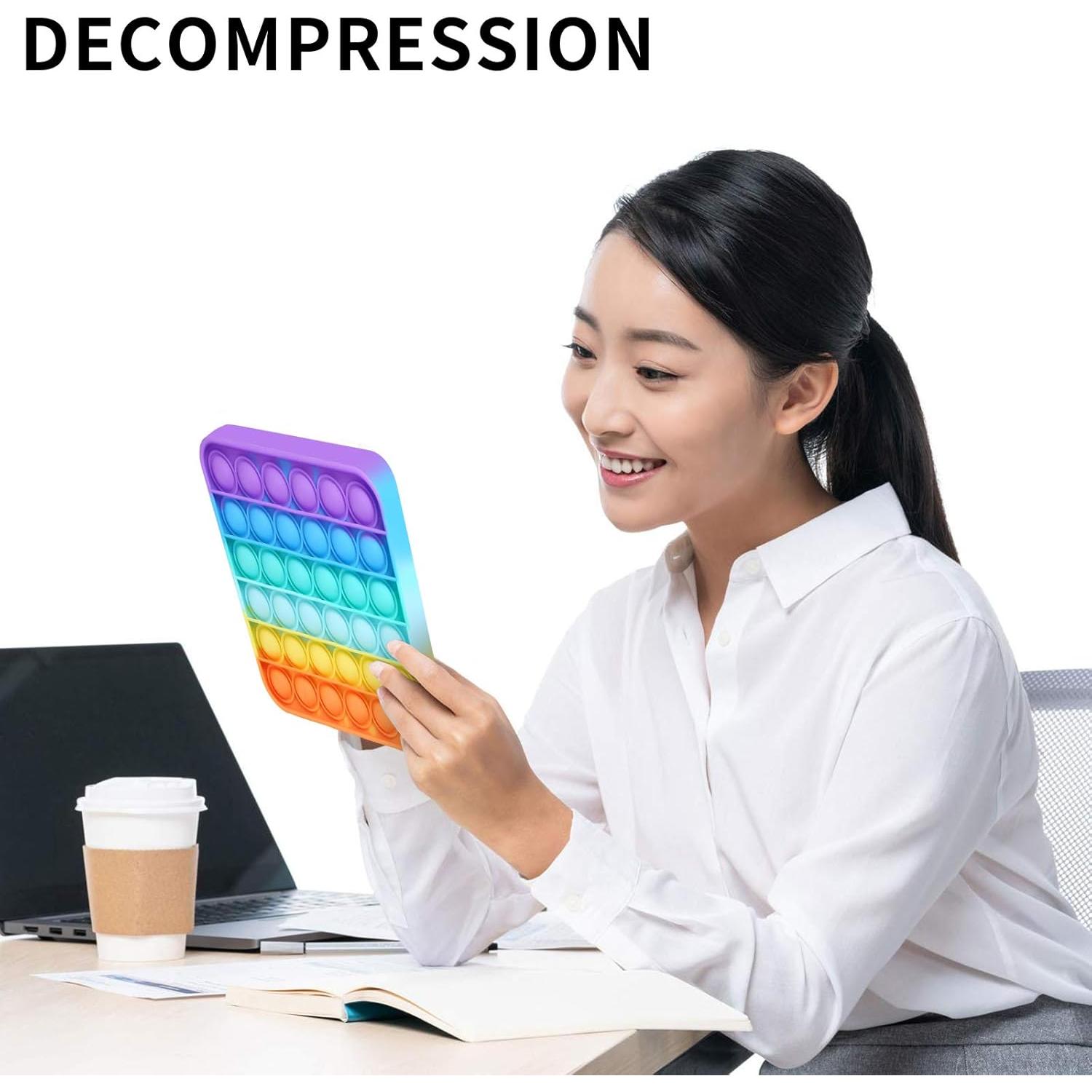 Juego de 2 Juguetes Sensoriales Pop Fidget Fpxnb - Redondo y Cuadrado