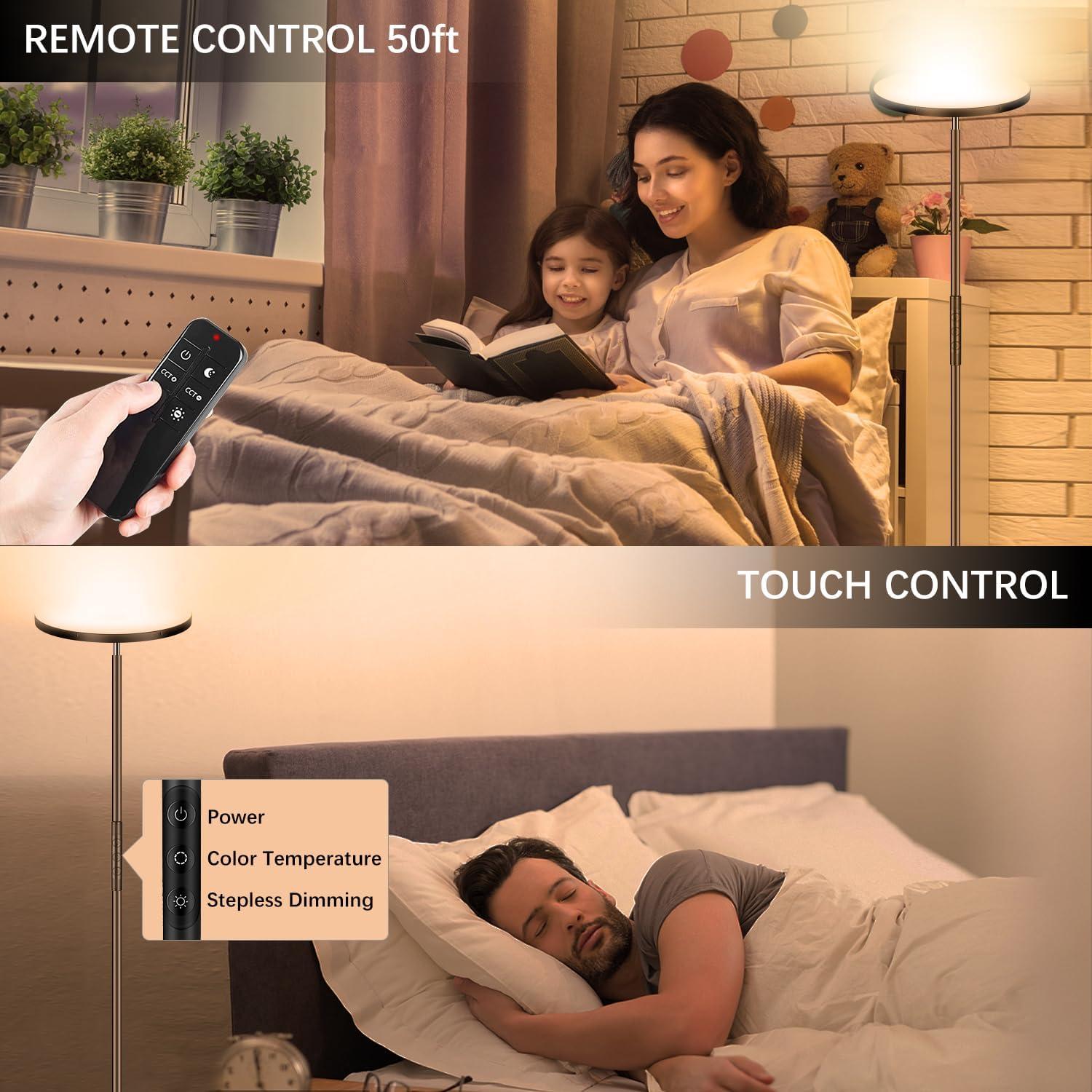 Lámpara de Pie LED Marctronic 36W Regulable con Control Remoto