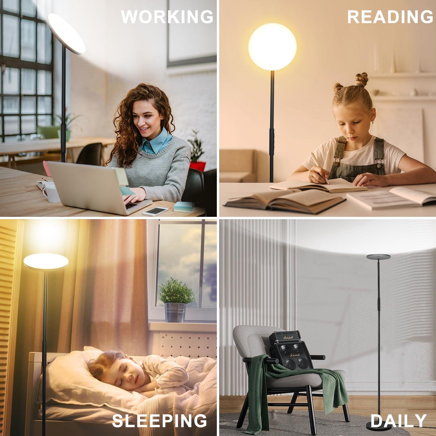 Lámpara de Pie LED Marctronic 36W Regulable con Control Remoto