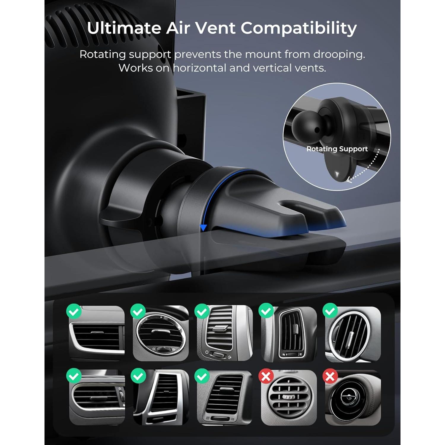 Soporte de teléfono iOttie Auto Sense 2 con carga Qi