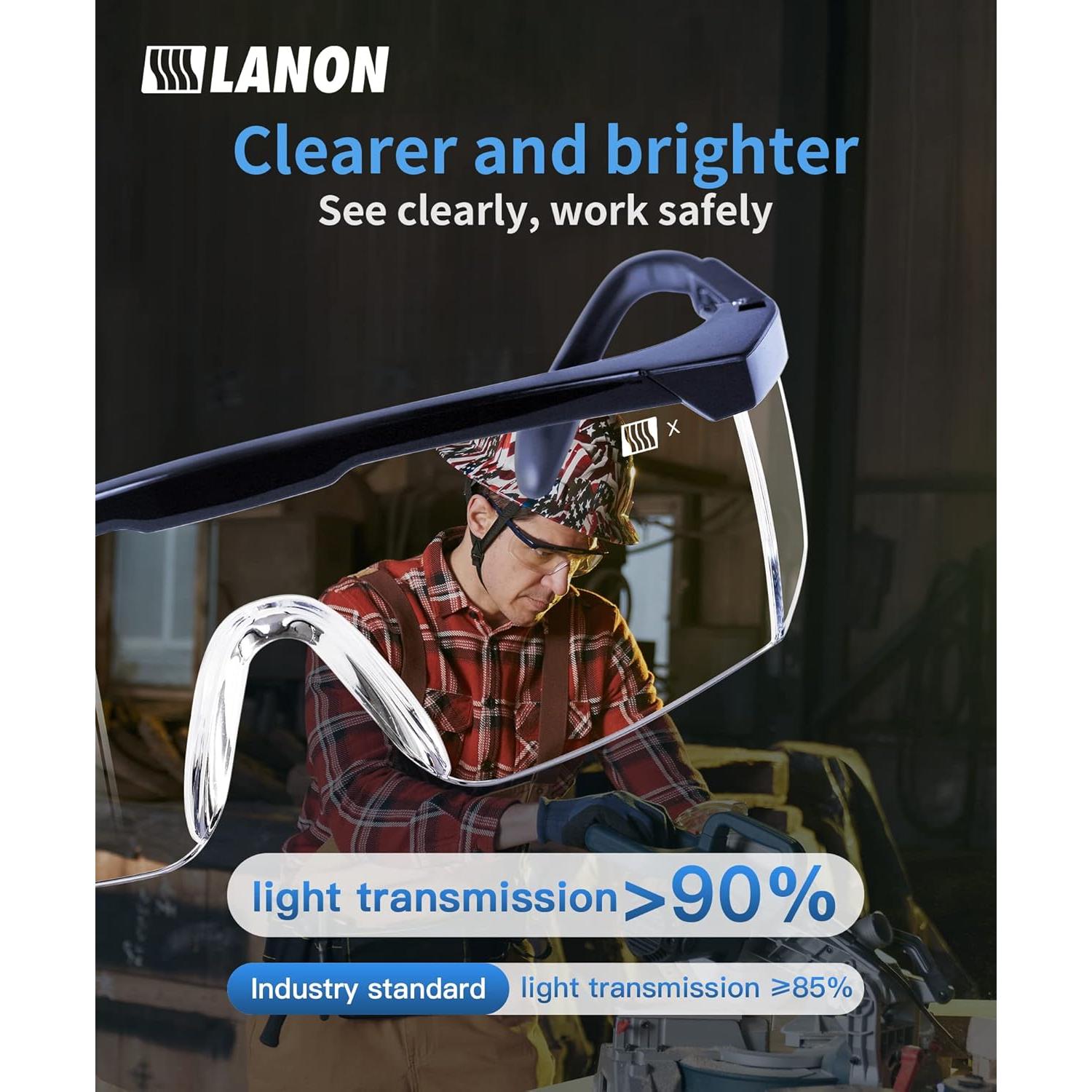 Gafas de Seguridad LANON Anti-Niebla Doble Cara 34g