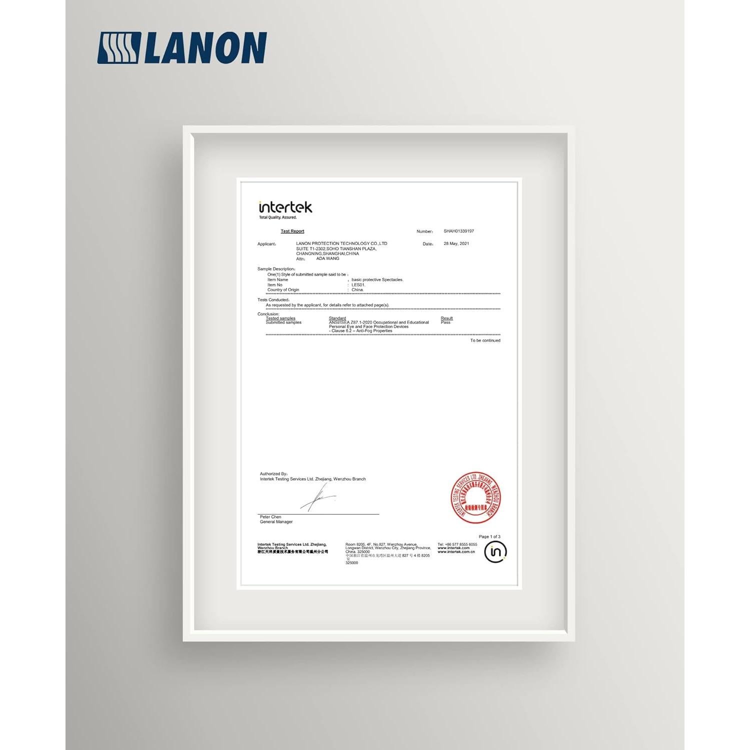 Gafas de Seguridad LANON Anti-Niebla Doble Cara 34g